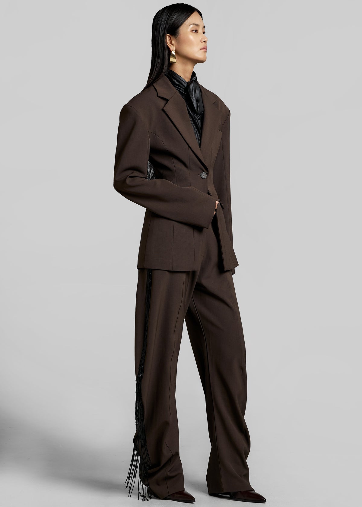 Bianca Hourglass Blazer - Brown β view 5 of 6