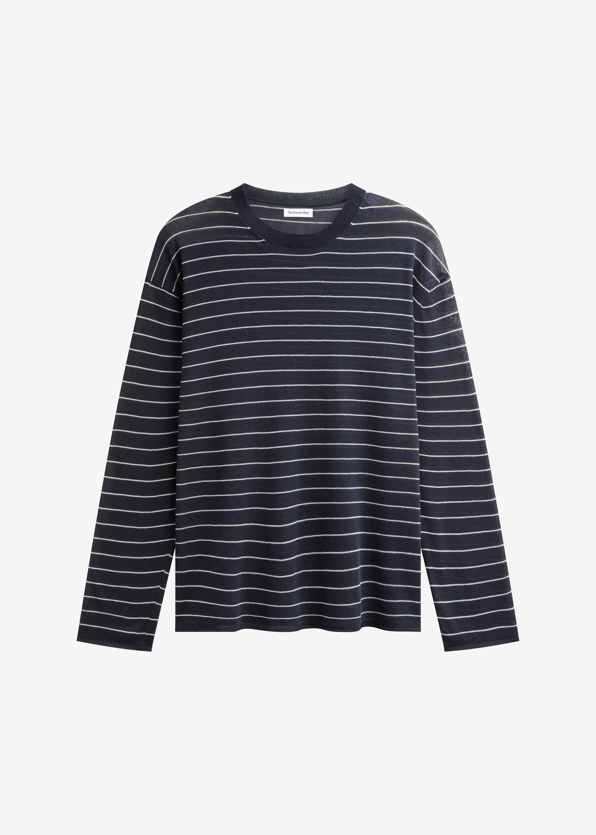Biarritz Fine Knit Pullover - Navy/White Stripe β view 9 of 9
