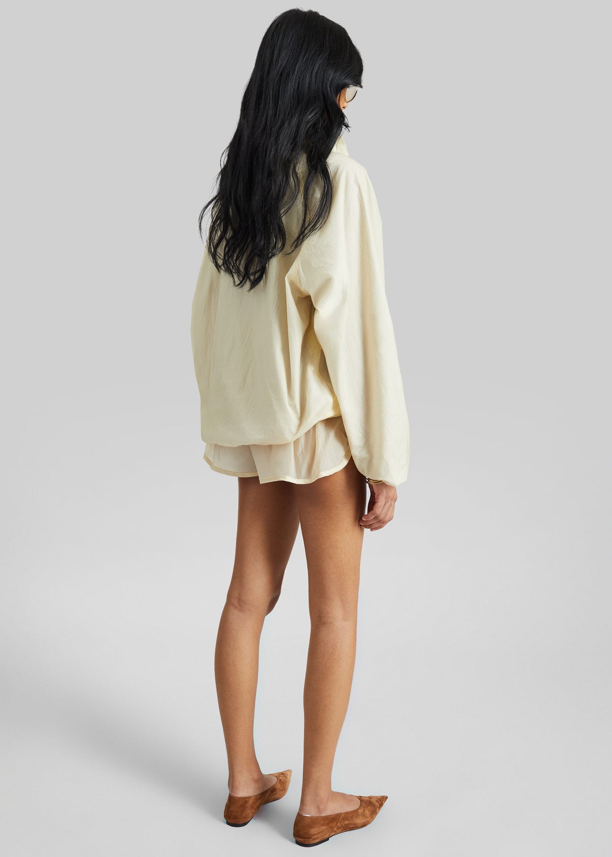 Bicos Sheer Mini Track Shorts - Pale Yellow β view 9 of 10