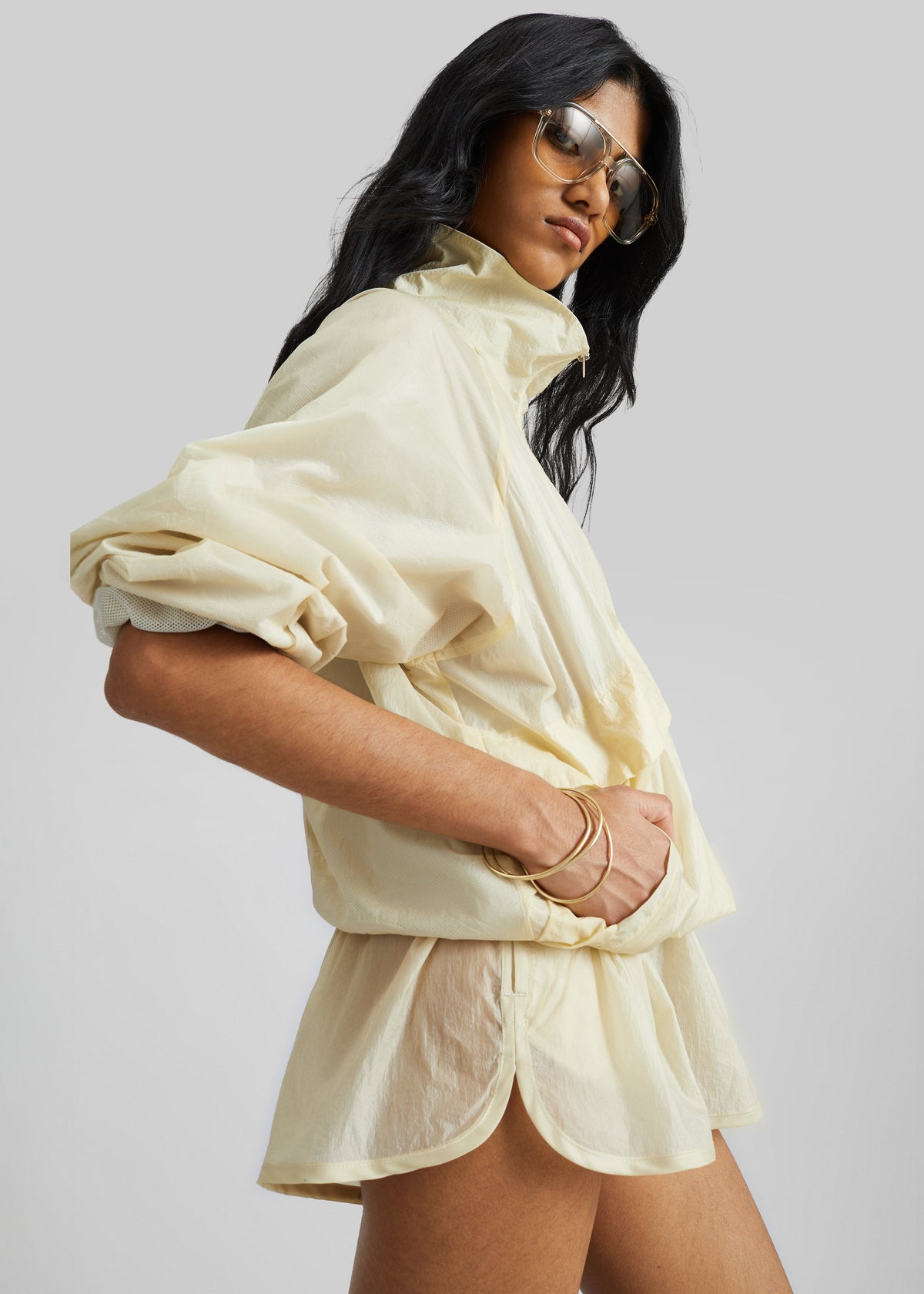 Bicos Sheer Track Jacket - Pale Yellow β view 6 of 10