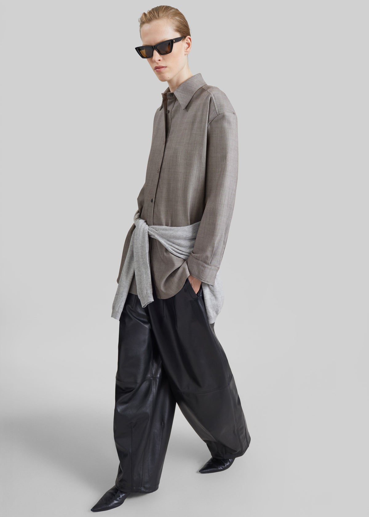 Bina Wool Padded Shirt - Light Taupe Melange β view 5 of 9