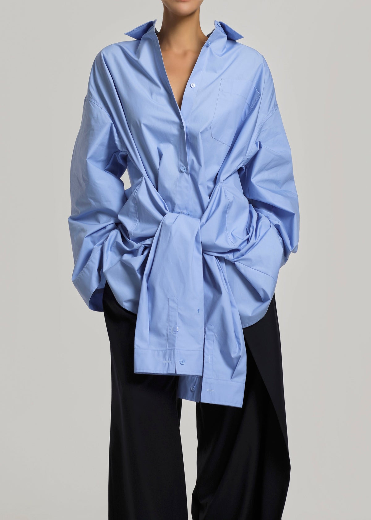 Birkholm Double Sleeve Tie Shirt - Blue β view 5 of 10