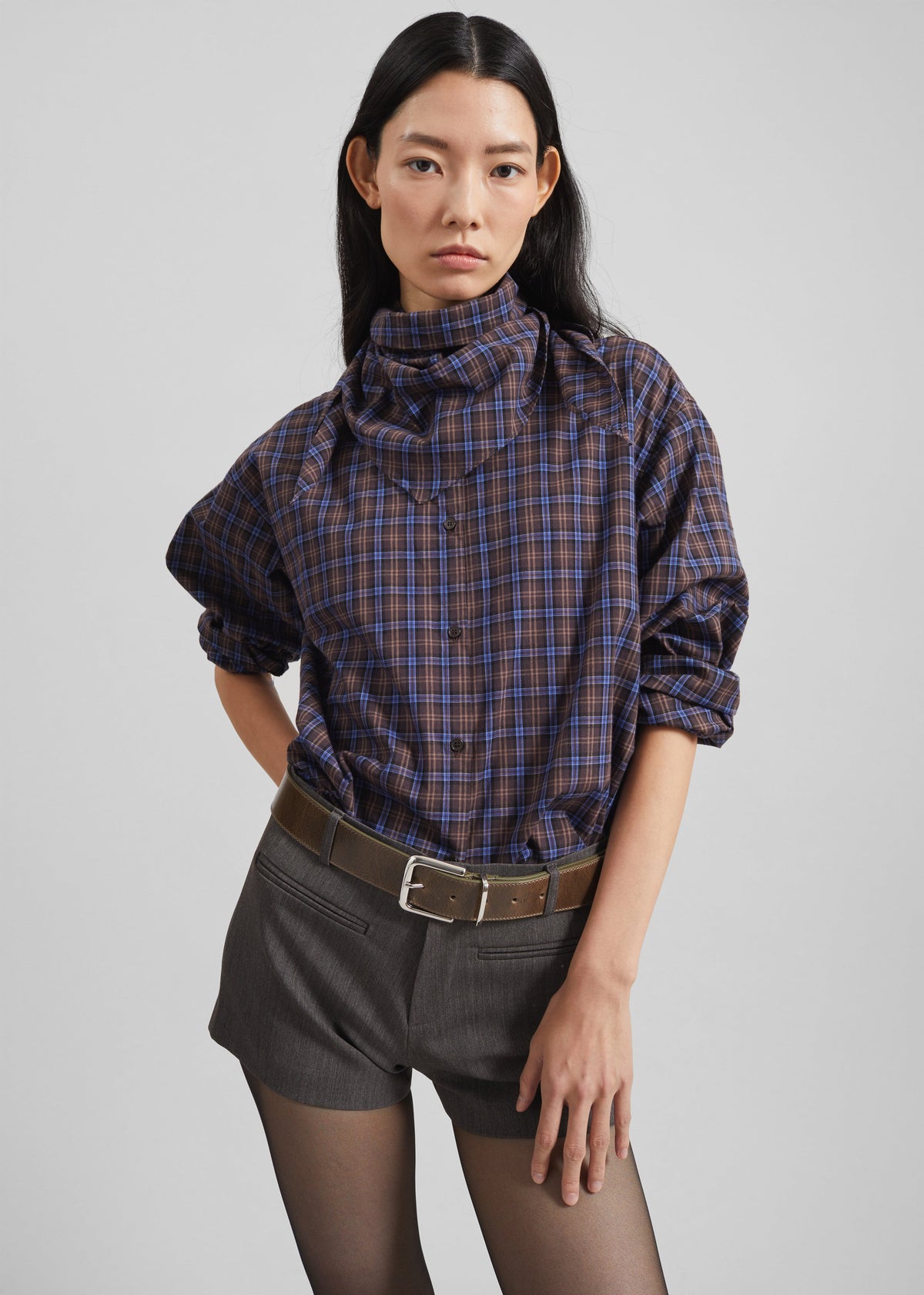 Bitry Scarf Shirt - Brown Plaid β view 6 of 10