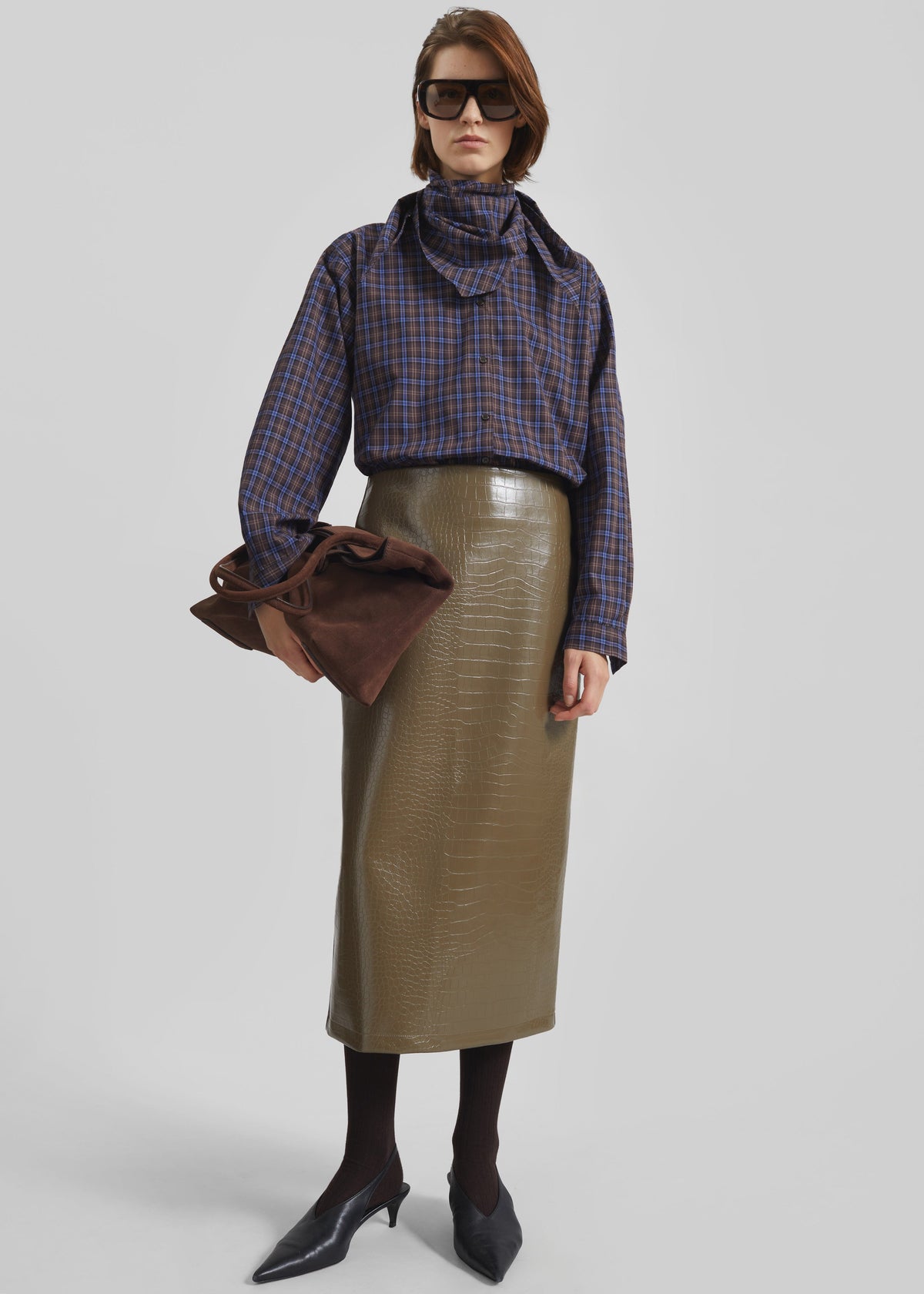 Bitry Scarf Shirt - Brown Plaid β view 7 of 10