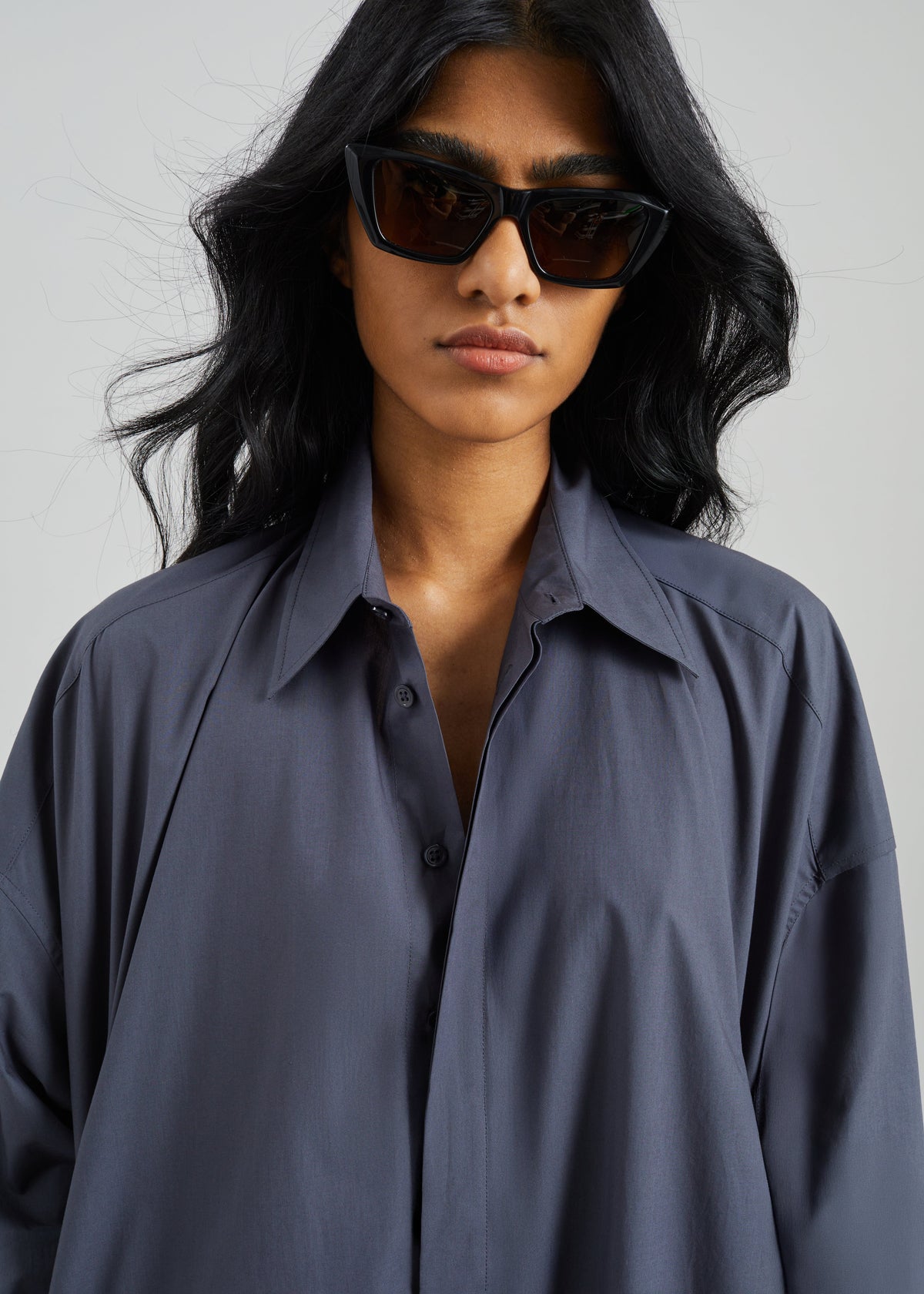 Bloom Organic Cotton Shirt Dress - Charcoal β view 3 of 7