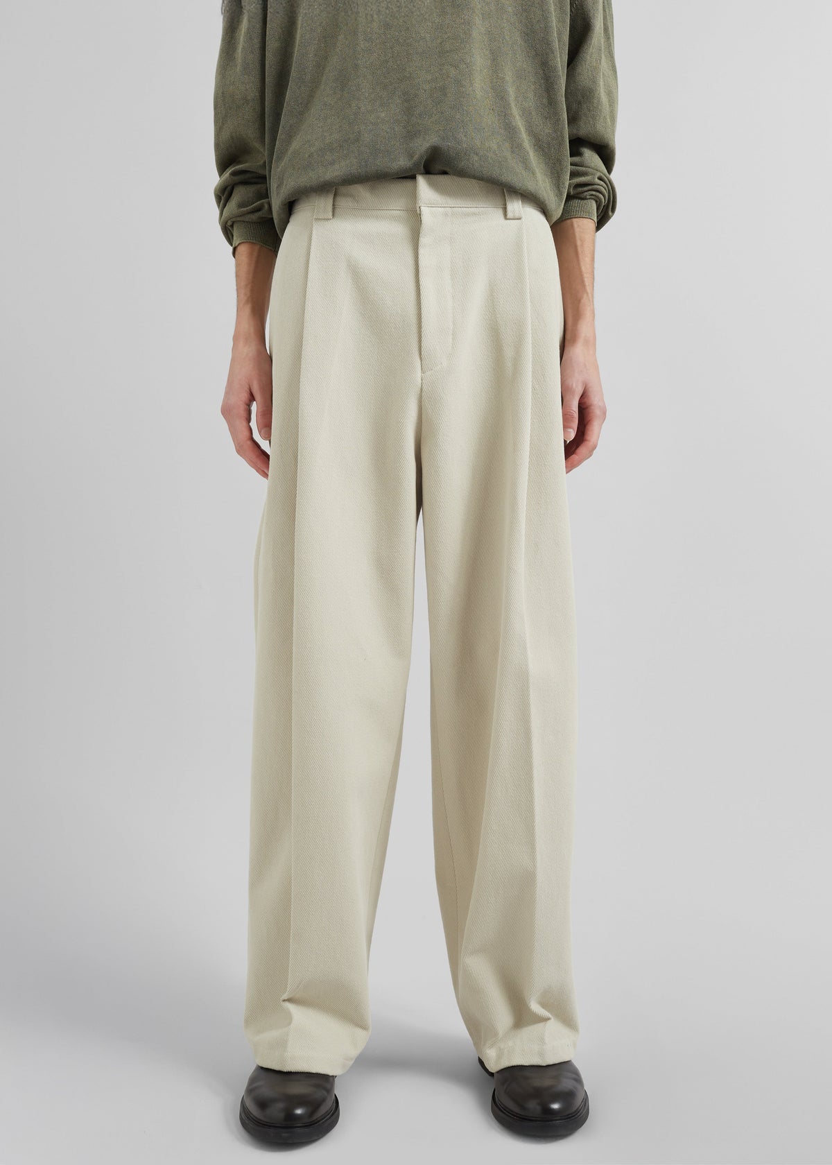Borken Pleated Twill Pants - Ivory β view 4 of 10