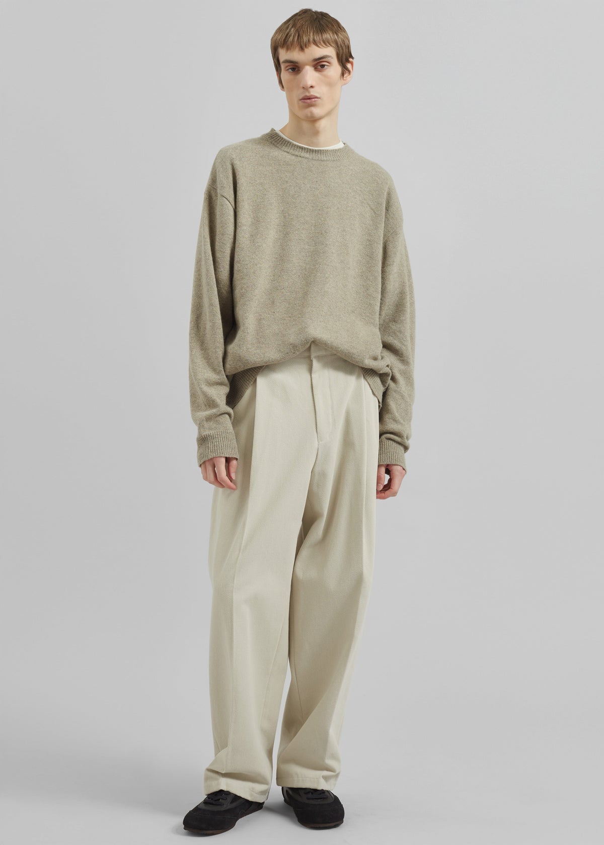 Borken Pleated Twill Pants - Ivory β view 3 of 10