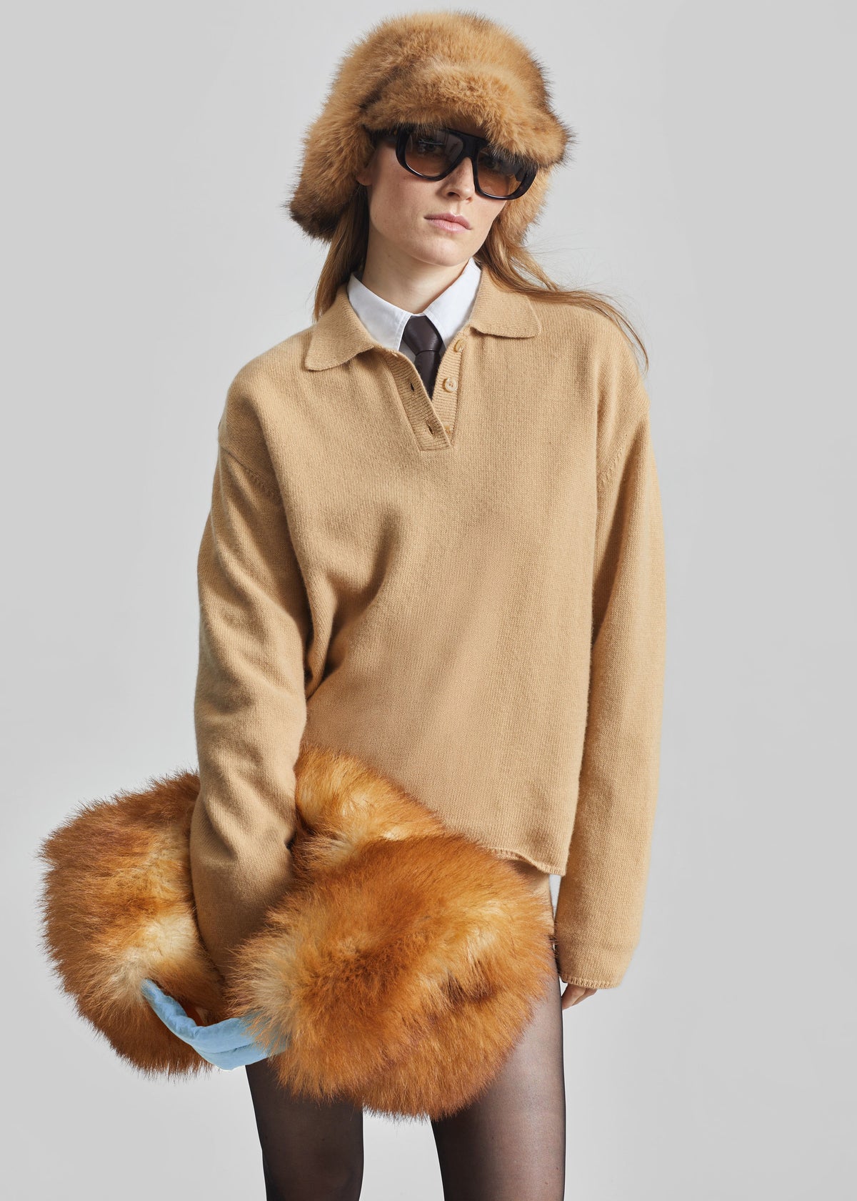 Bresica Knit Polo Sweater - Camel β view 1 of 8