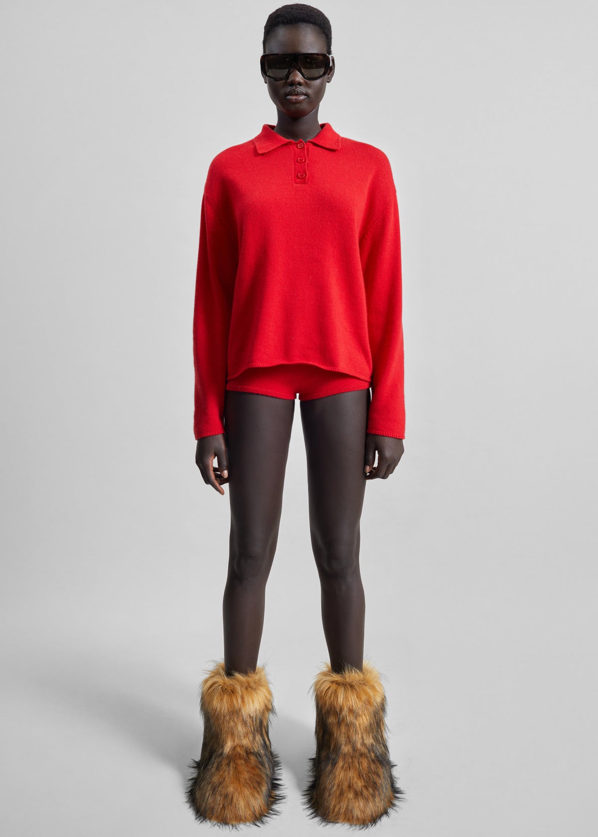 Bresica Knit Polo Sweater - Red β view 2 of 9