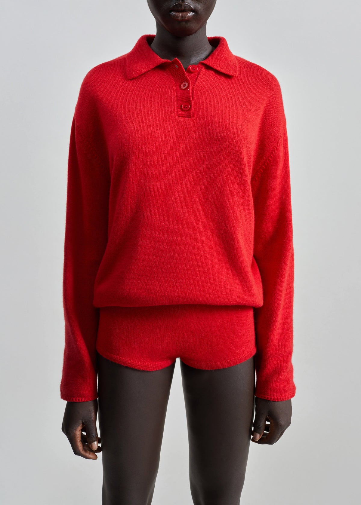 Bresica Knit Polo Sweater - Red β view 6 of 9
