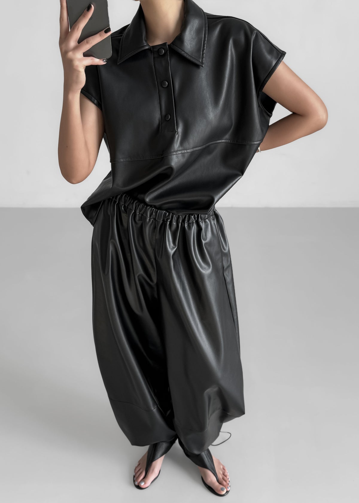 Briar Faux Leather Balloon Pants - Black β view 6 of 13
