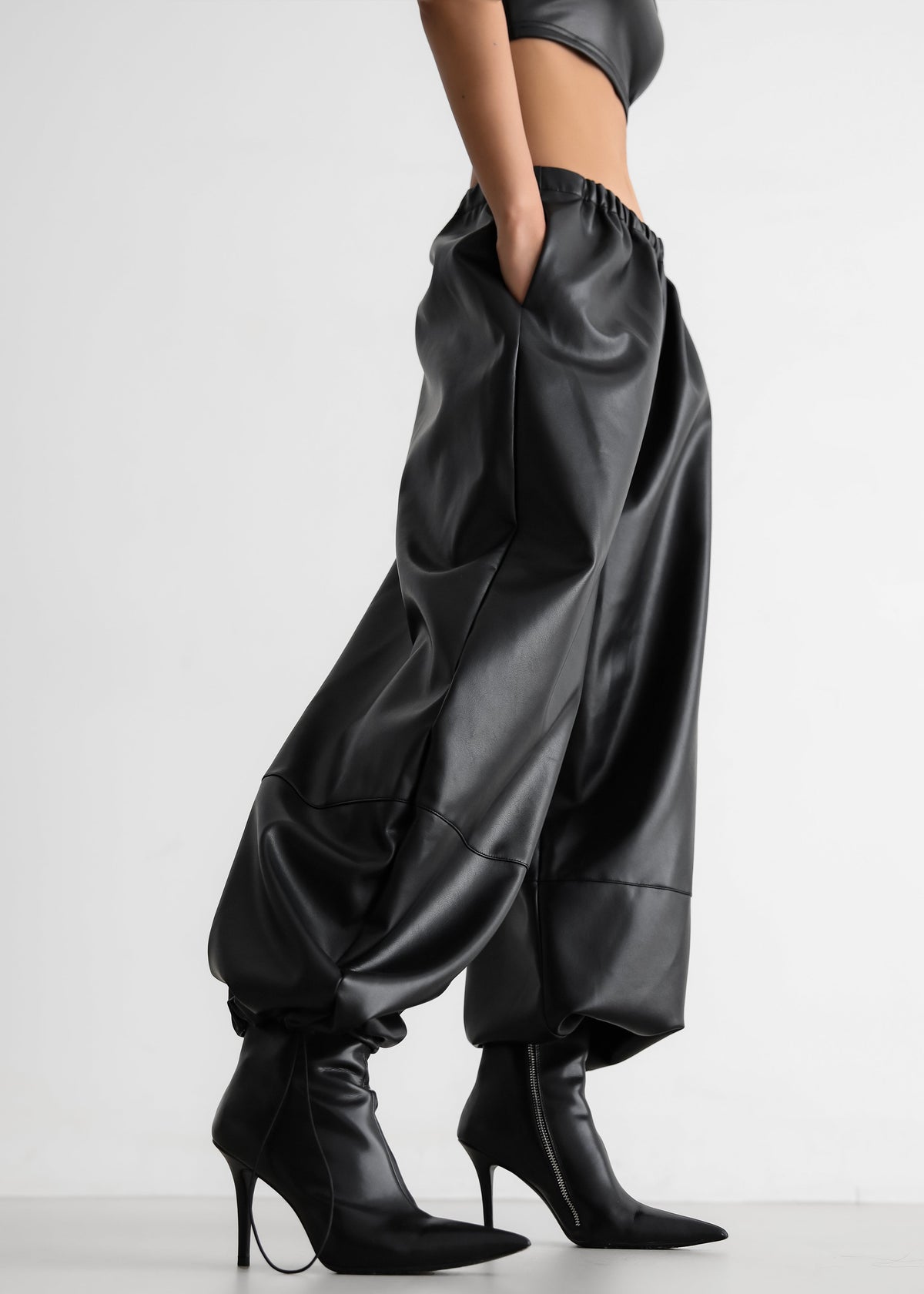 Briar Faux Leather Balloon Pants - Black β view 8 of 13