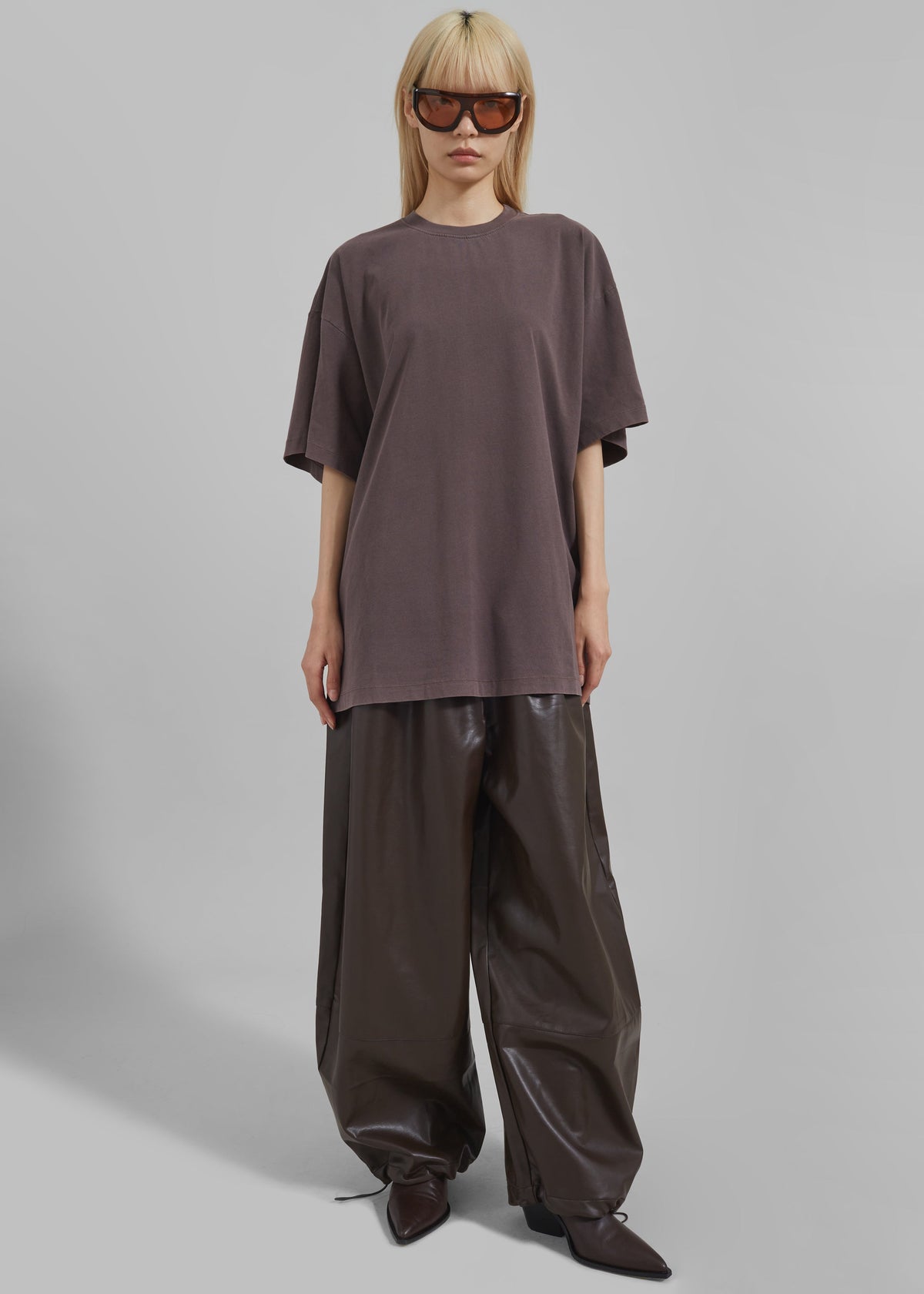 Briar Faux Leather Balloon Pants - Brown β view 4 of 9