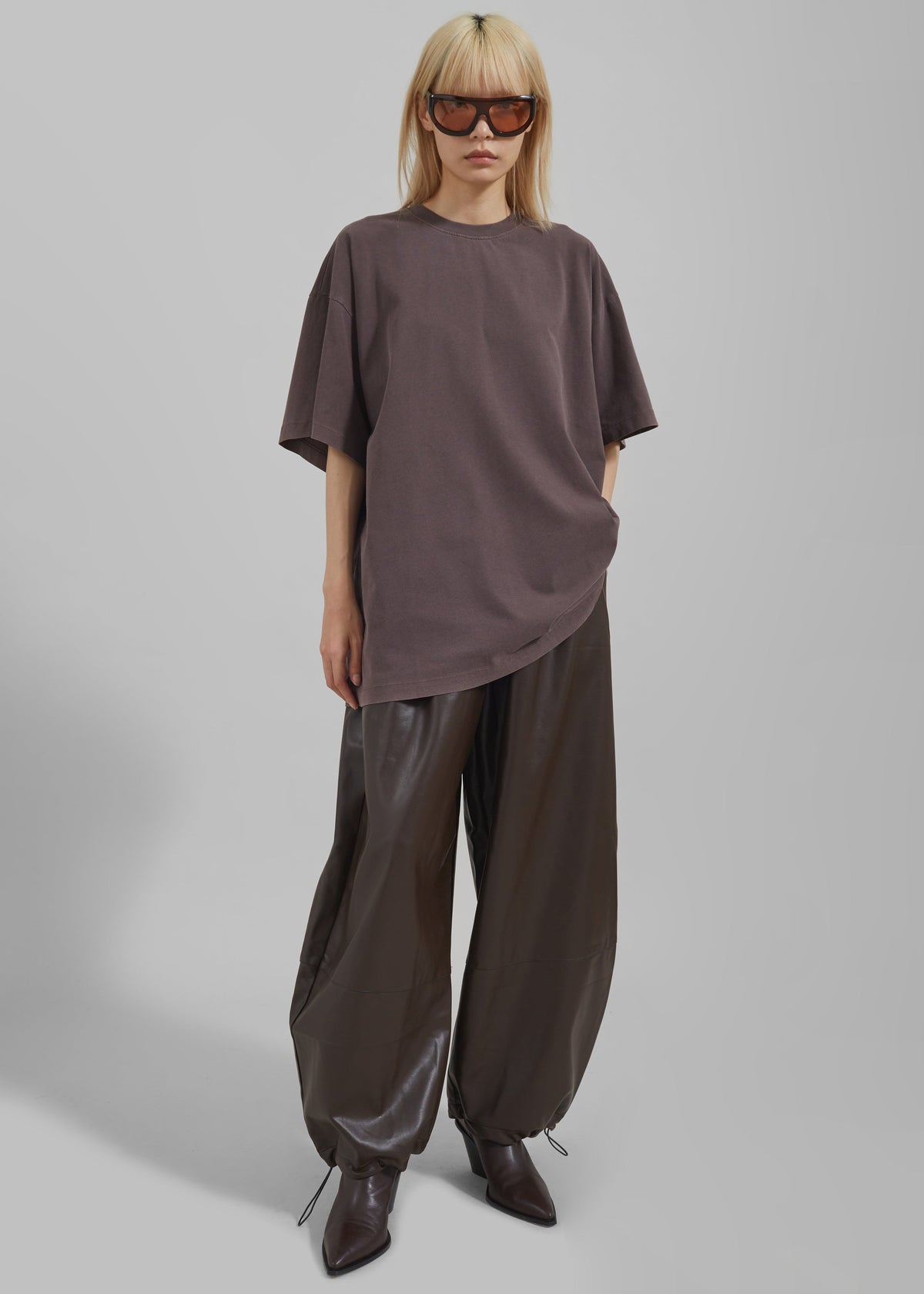 Briar Faux Leather Balloon Pants - Brown β view 6 of 9