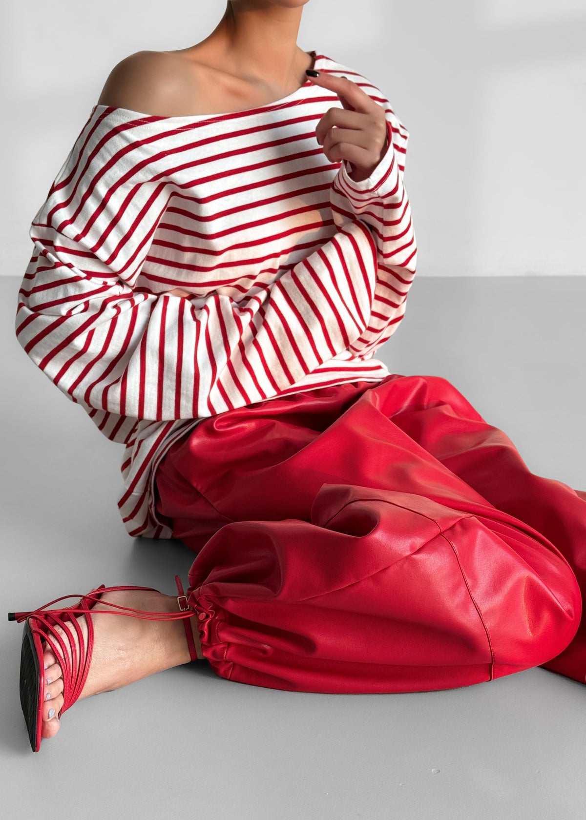 Briar Faux Leather Balloon Pants - Red β view 7 of 11