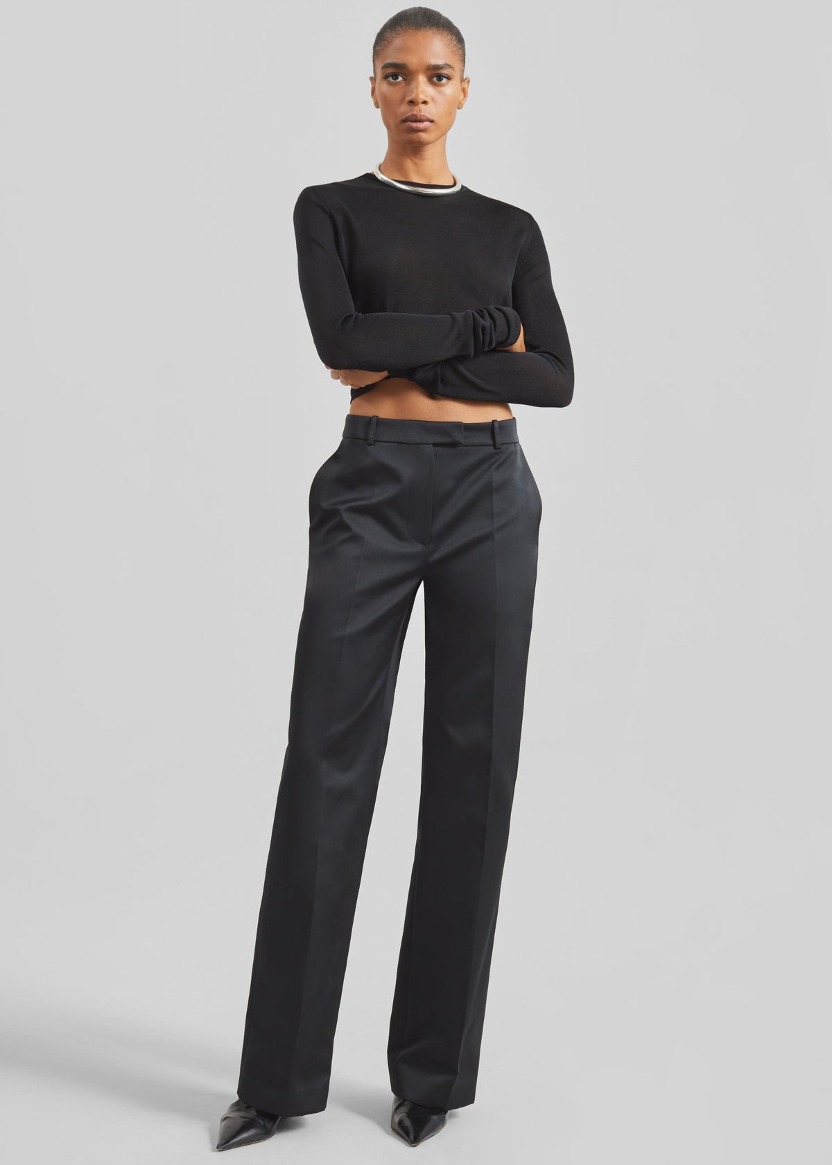 Brickell Satin Trousers - Black β view 5 of 10