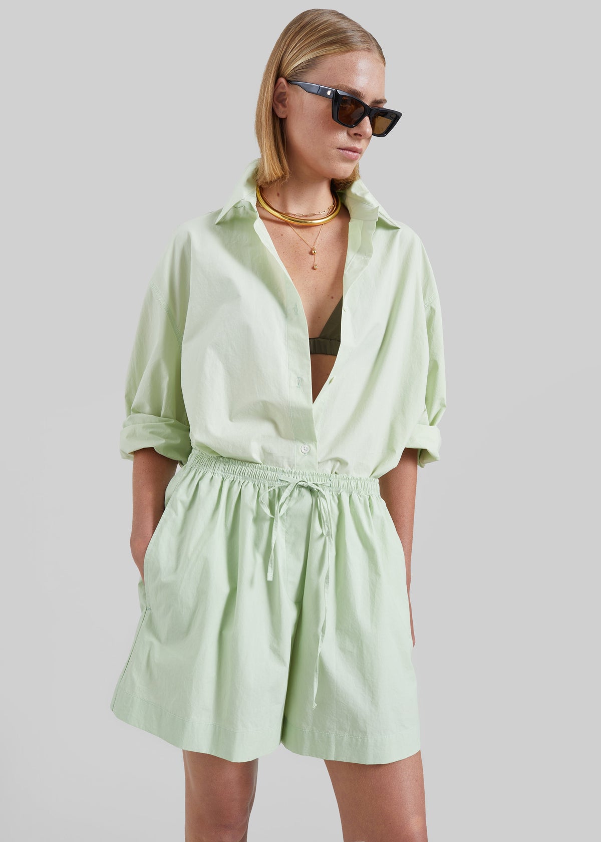 Brisay Cotton Shorts - Mint β view 1 of 8