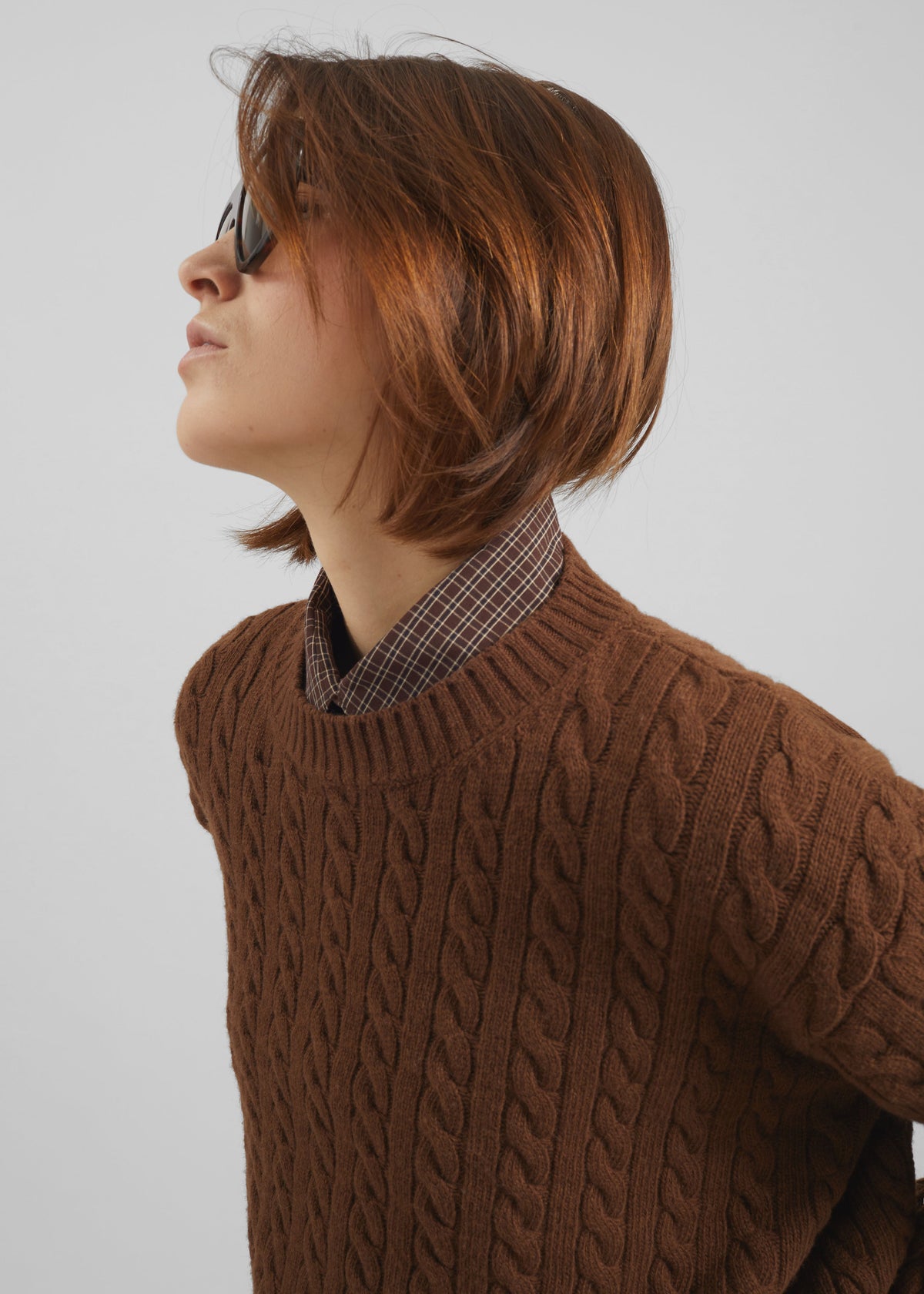 Brisbane Cropped Boxy Sweater - Brown β view 5 of 8