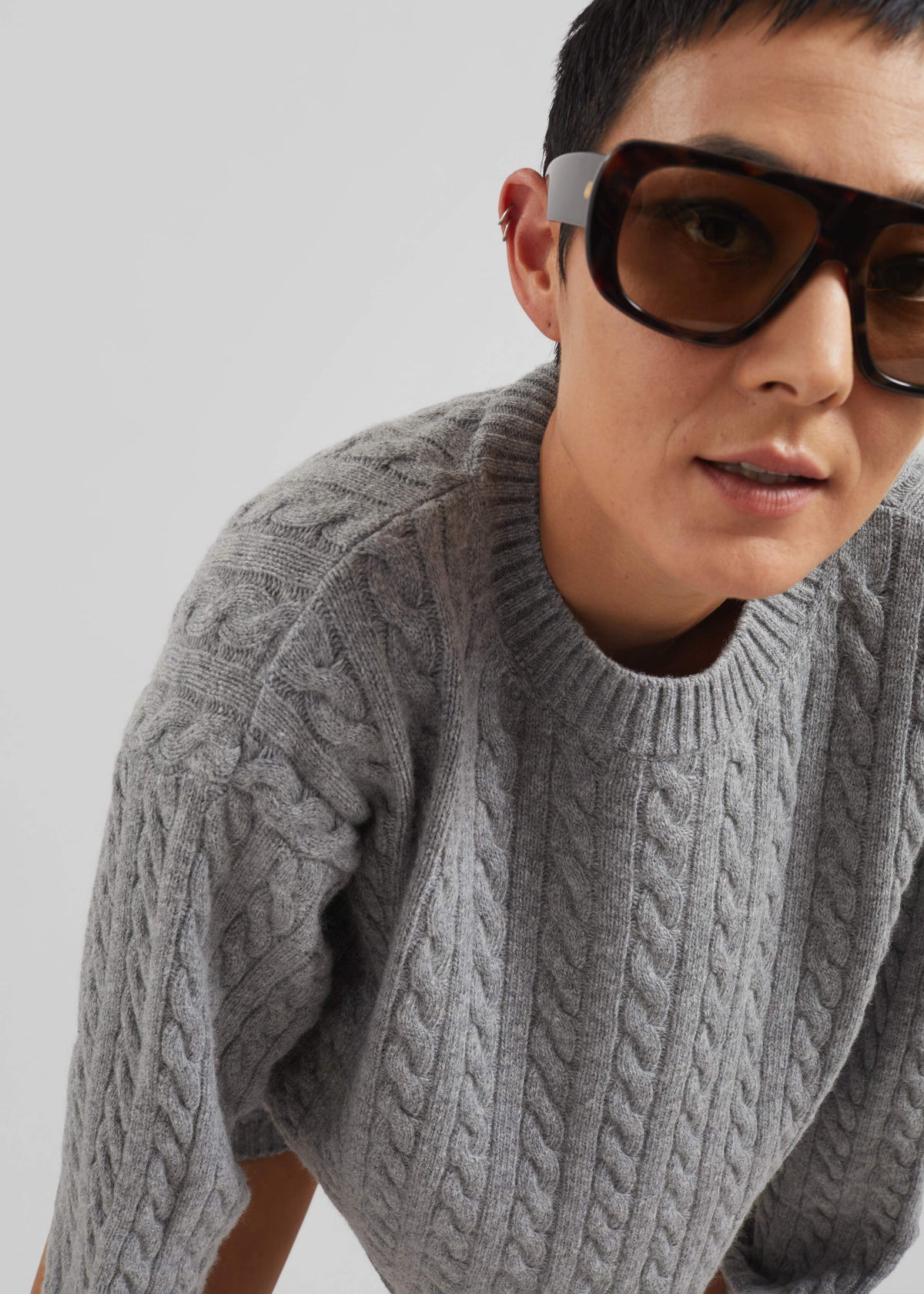 Brisbane Cropped Boxy Sweater - Grey β view 4 of 9