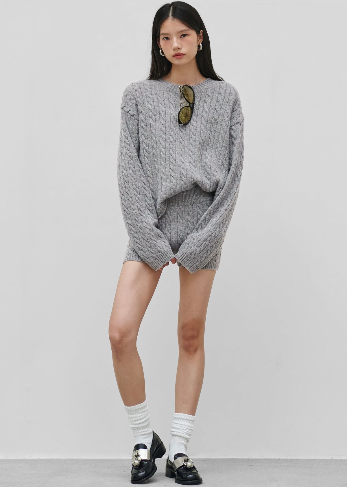 Brisbane Cropped Boxy Sweater - Grey β view 8 of 9