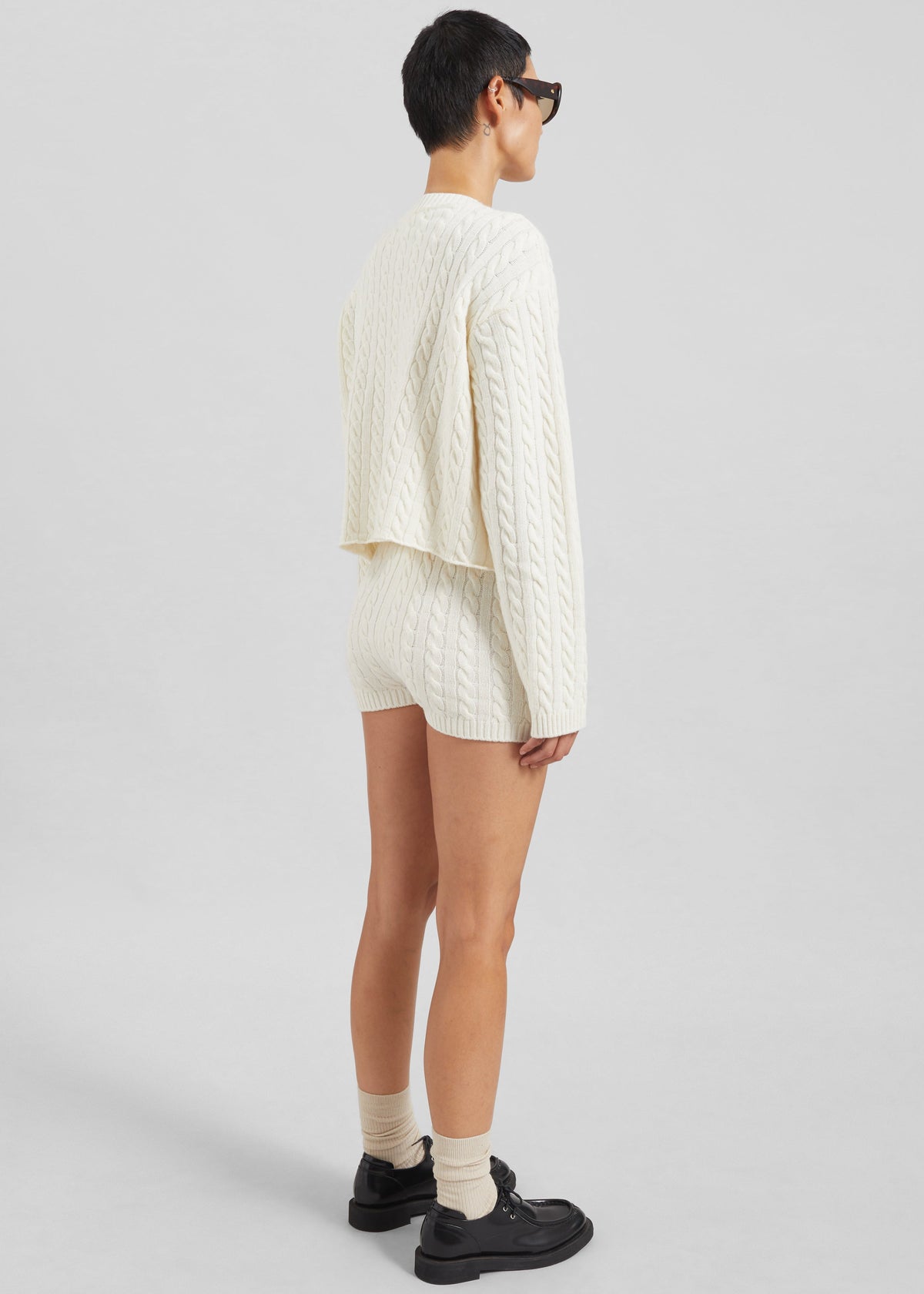 Brisbane Cropped Boxy Sweater - White β view 5 of 6