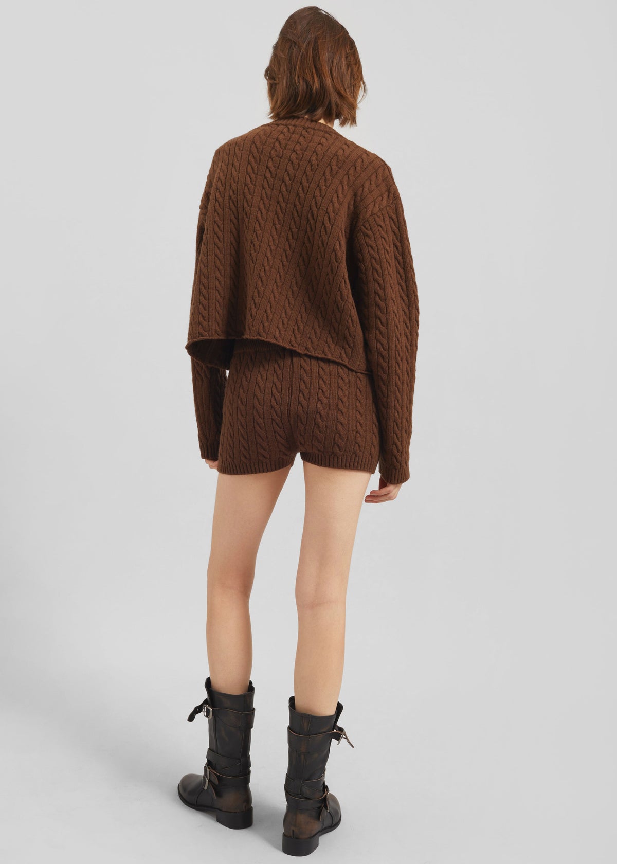 Brisbane Knit Mini Shorts - Brown β view 6 of 7