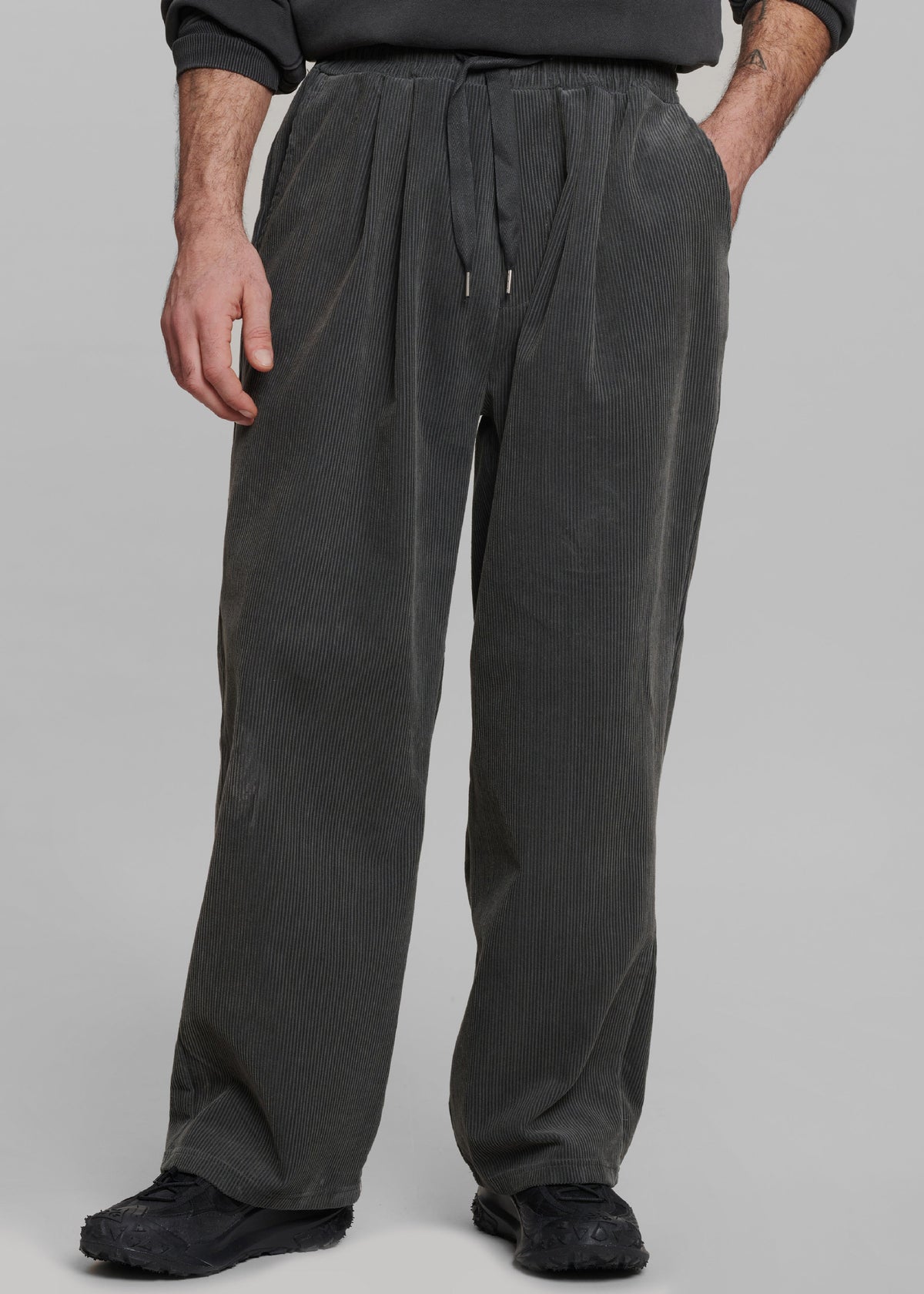 Brixton Corduroy Joggers - Charcoal β view 1 of 6