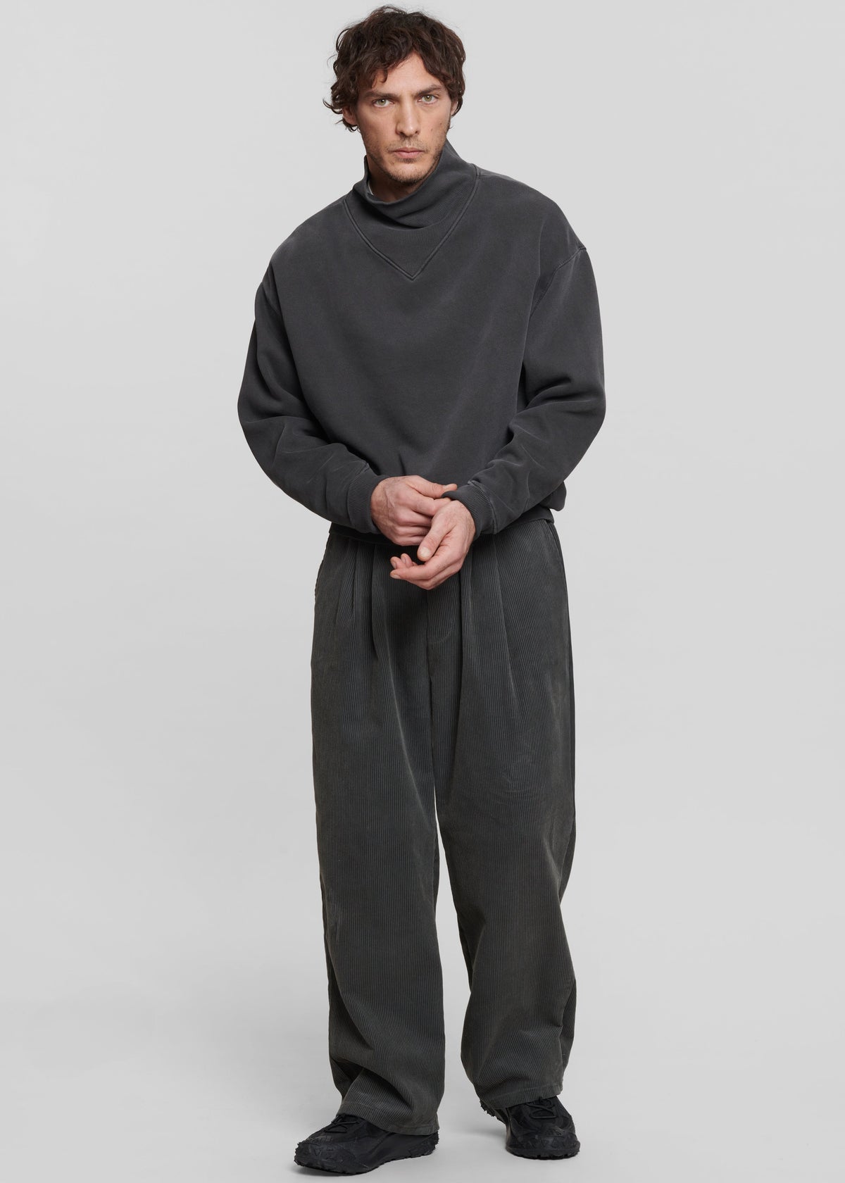 Brixton Corduroy Joggers - Charcoal β view 4 of 6