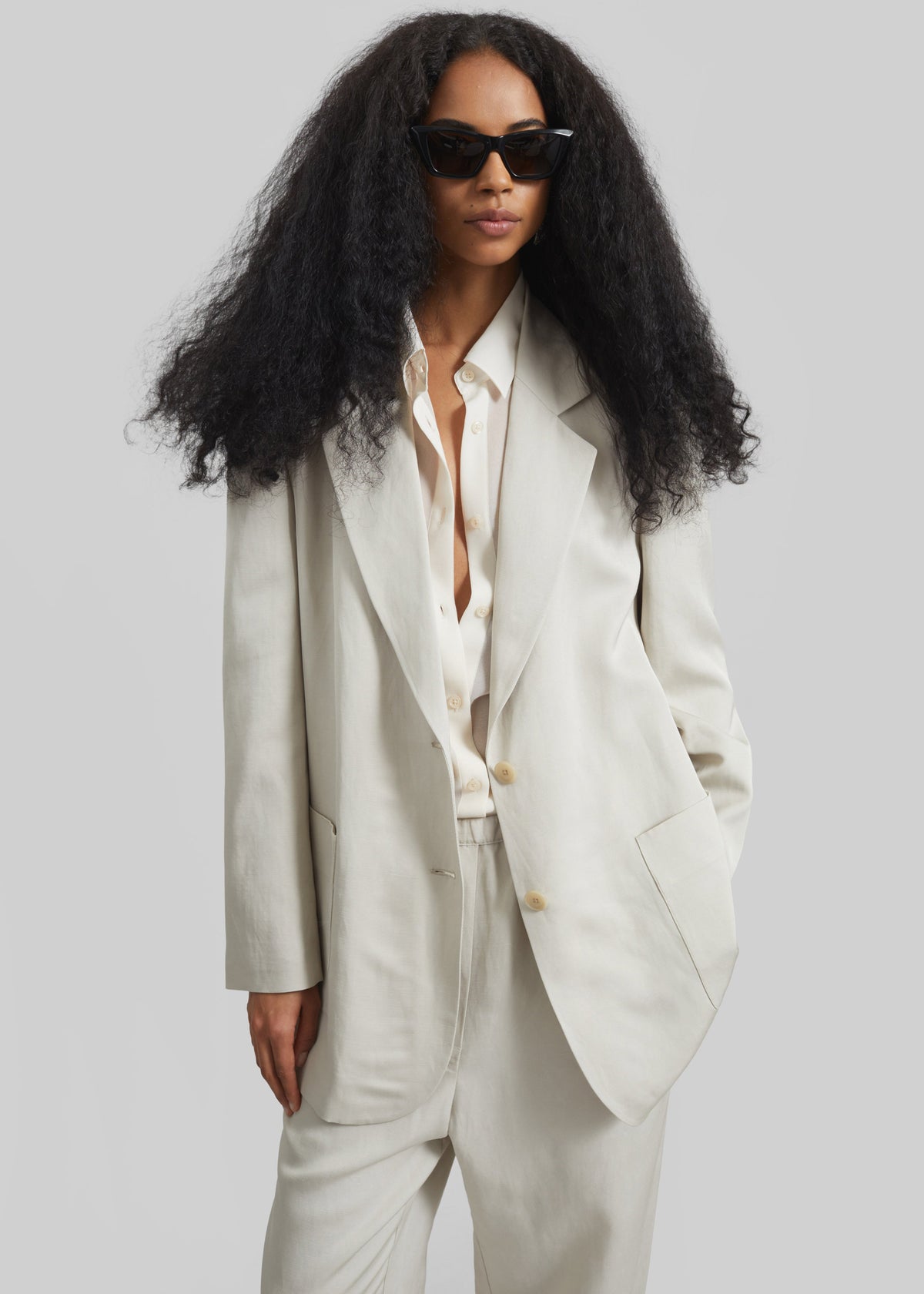 Bruna Linen Soft Blazer - Light Beige β view 1 of 8