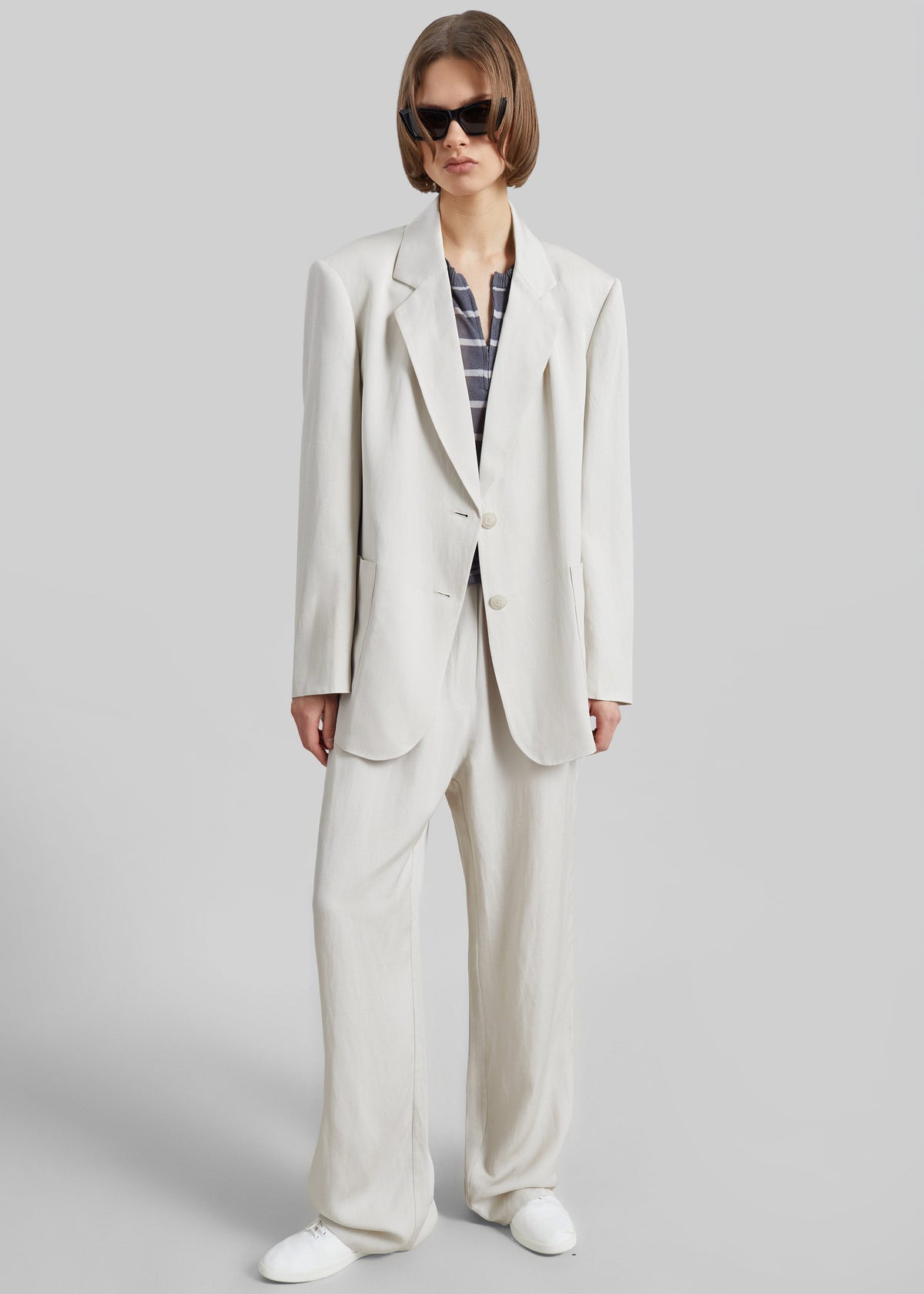 Bruna Linen Soft Pants - Light Beige β view 3 of 10