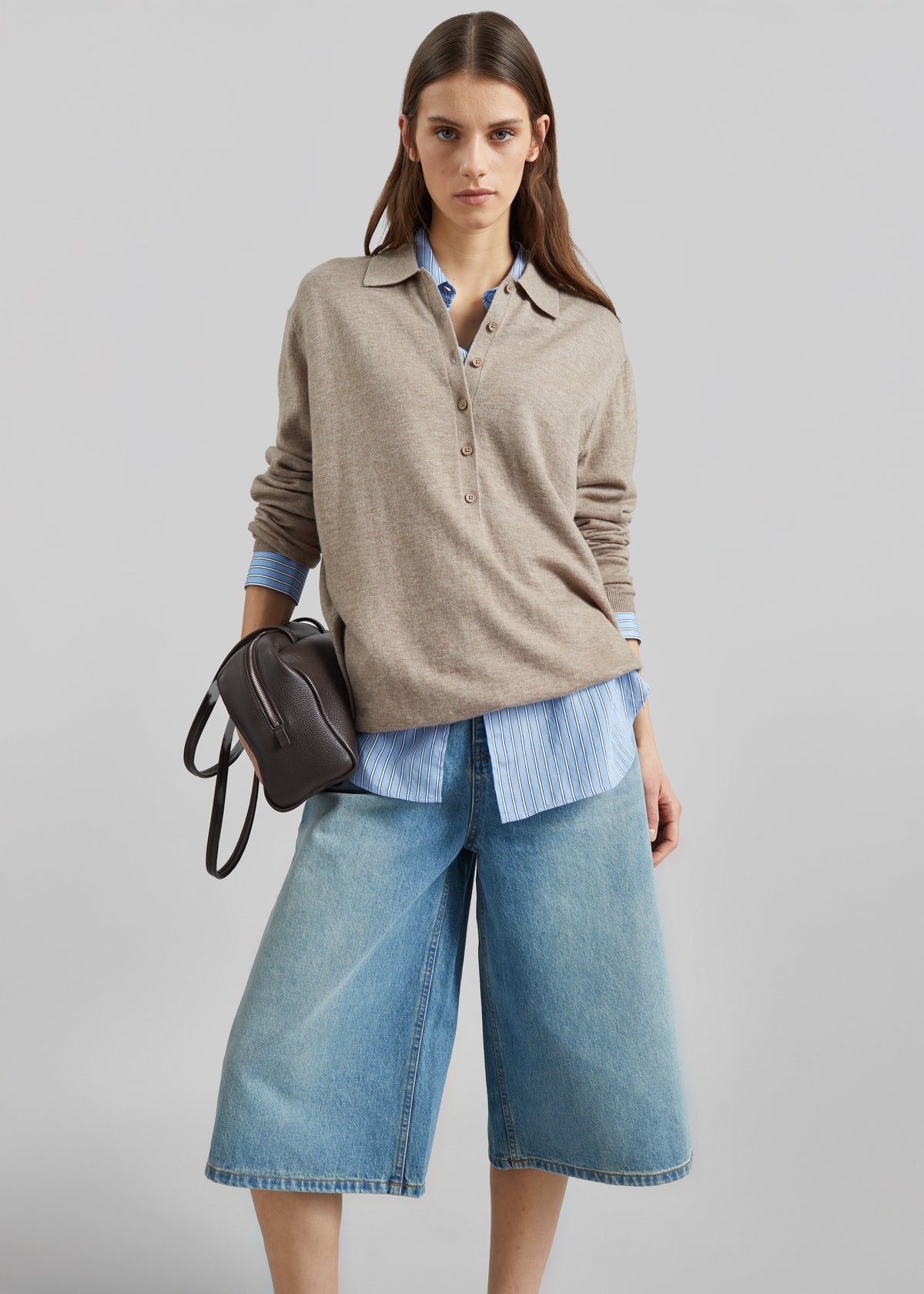 Brunoy Denim Culottes - Light Wash β view 7 of 9