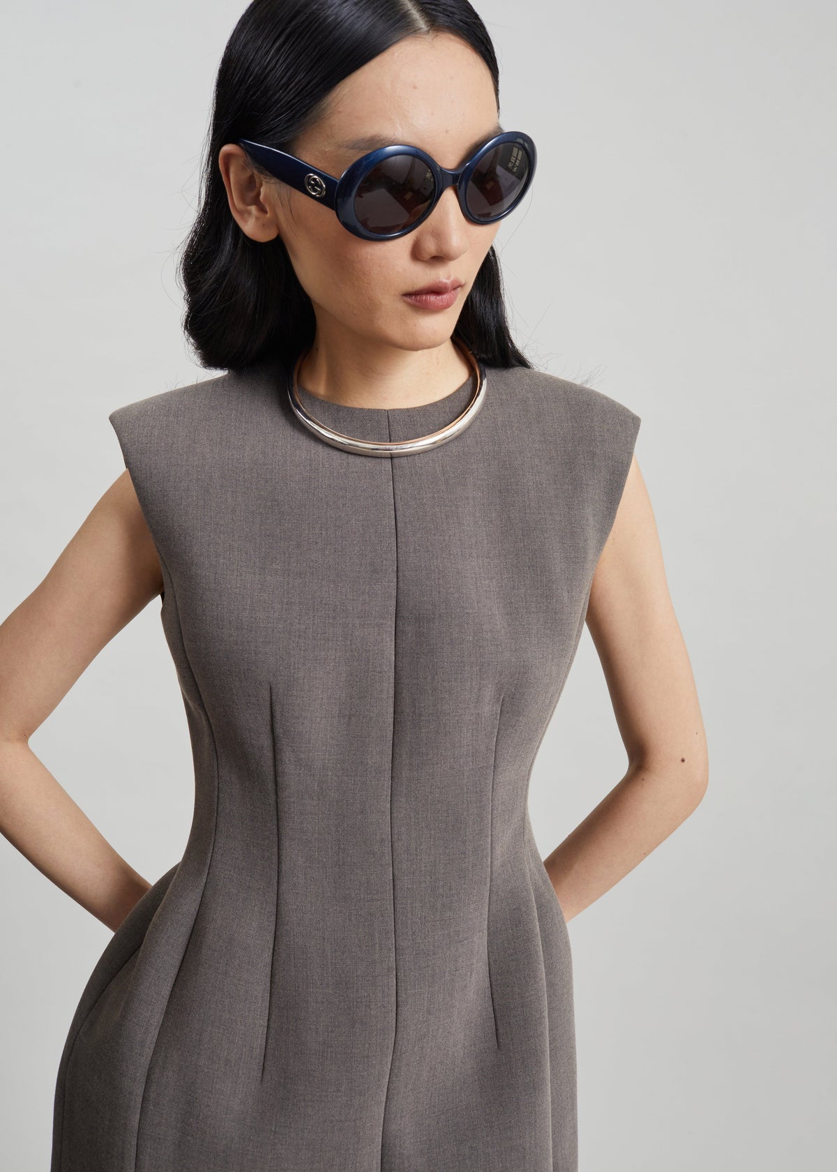 Bryn Cinched Mini Dress - Taupe Melange β view 1 of 7
