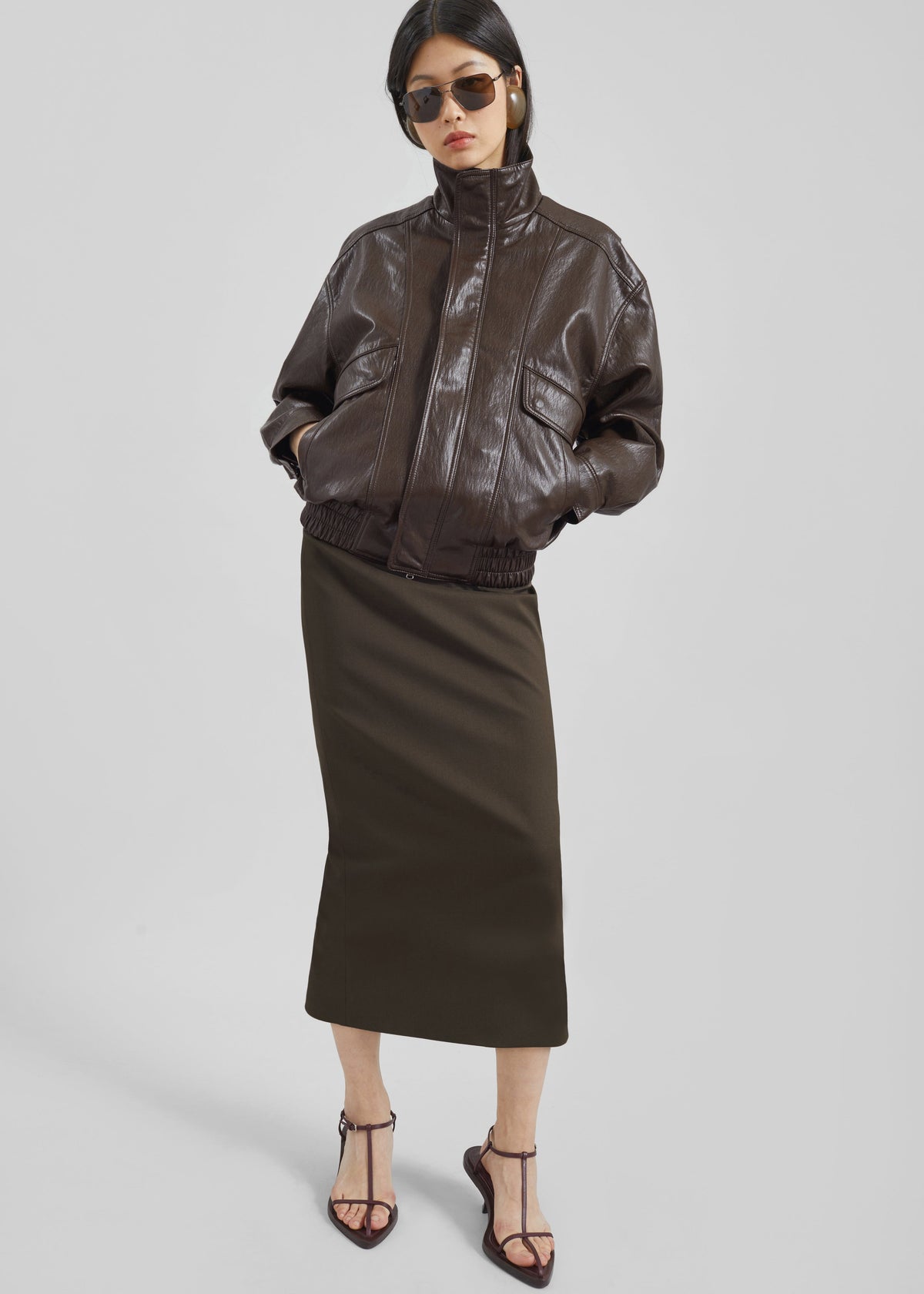 Burland Faux Leather Jacket - Brown β view 6 of 12
