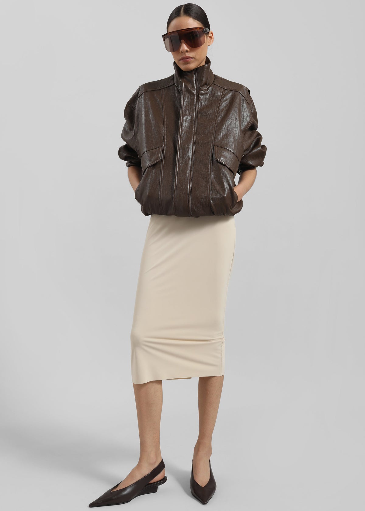 Burland Faux Leather Jacket - Brown β view 8 of 12