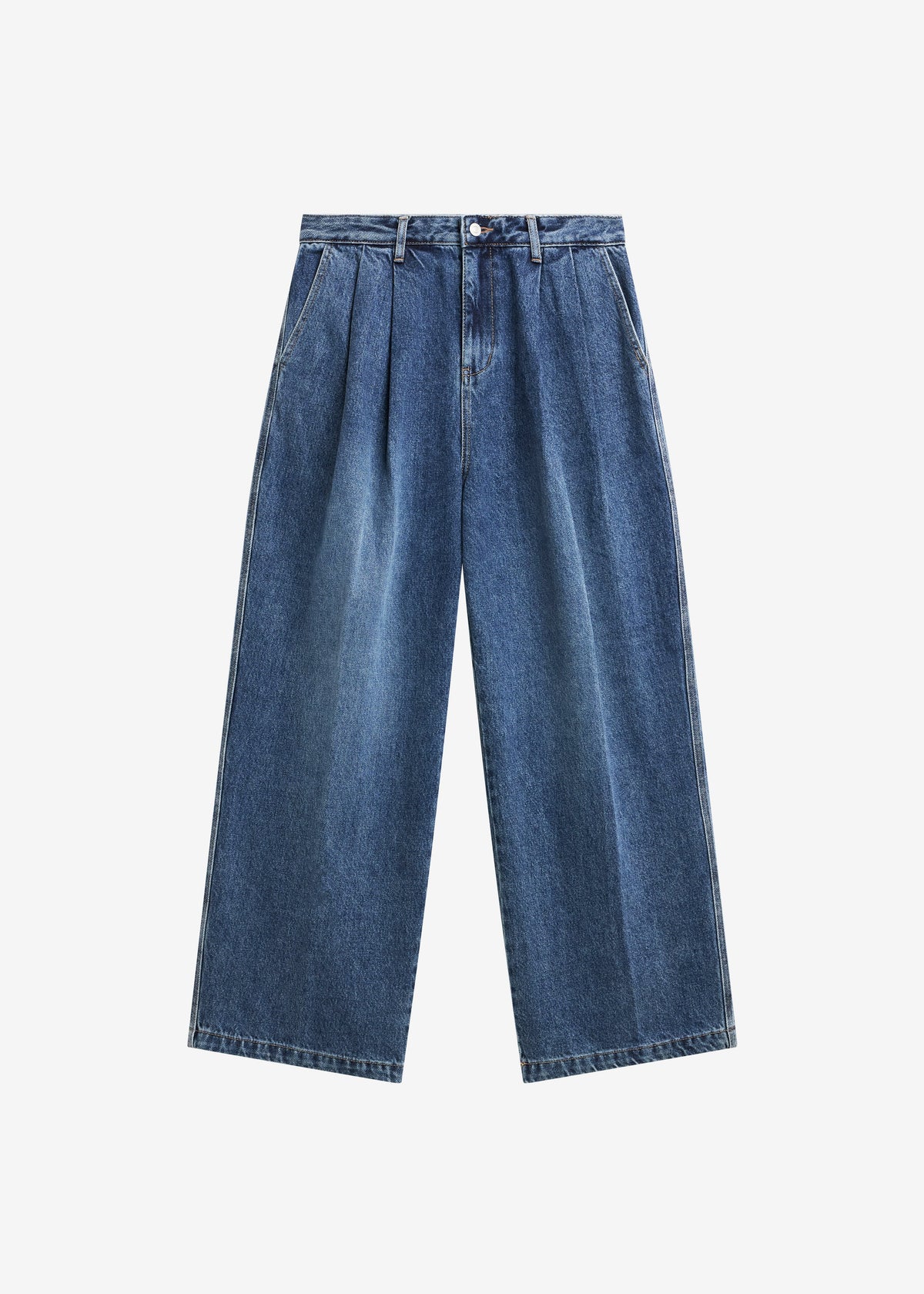 Buxton Pleated Wide Jeans - Medium Wash β view 8 of 8