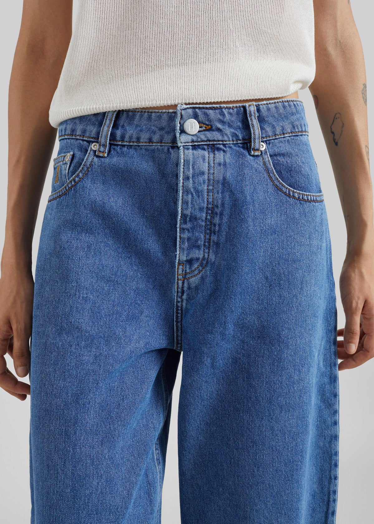 By Malene Birger Dallas Denim Pants - Mid Denim Blue β view 4 of 7