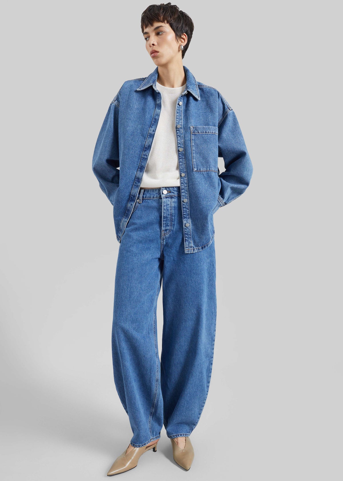By Malene Birger Dallas Denim Pants - Mid Denim Blue β view 5 of 7