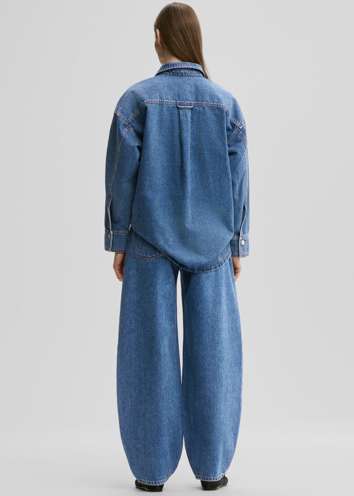 By Malene Birger Dea Denim Shirt - Mid Denim Blue – view 7 of 8