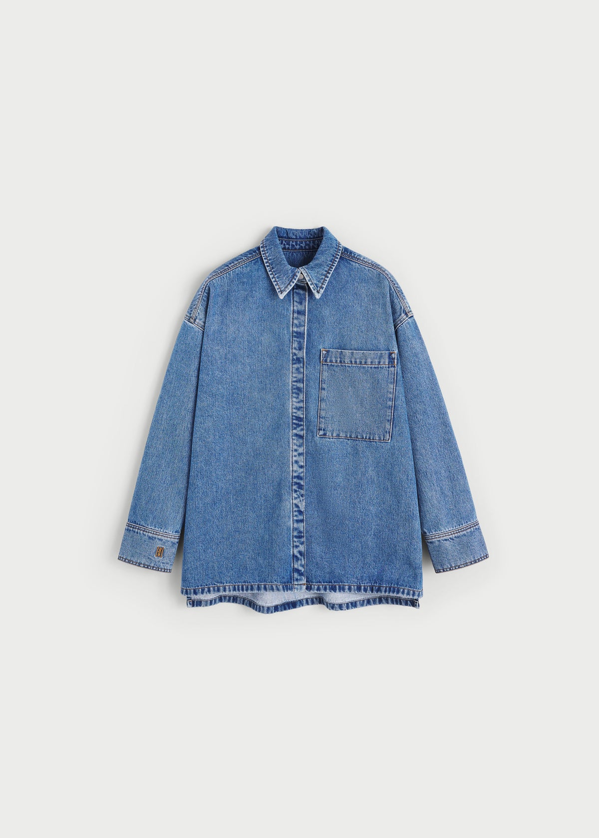 By Malene Birger Dea Denim Shirt - Mid Denim Blue – view 8 of 8