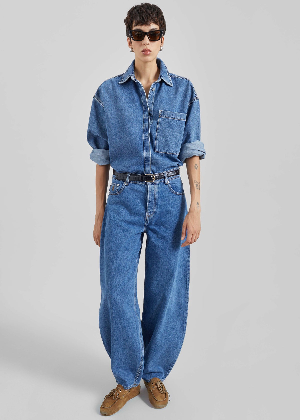 By Malene Birger Dea Denim Shirt - Mid Denim Blue – view 4 of 8