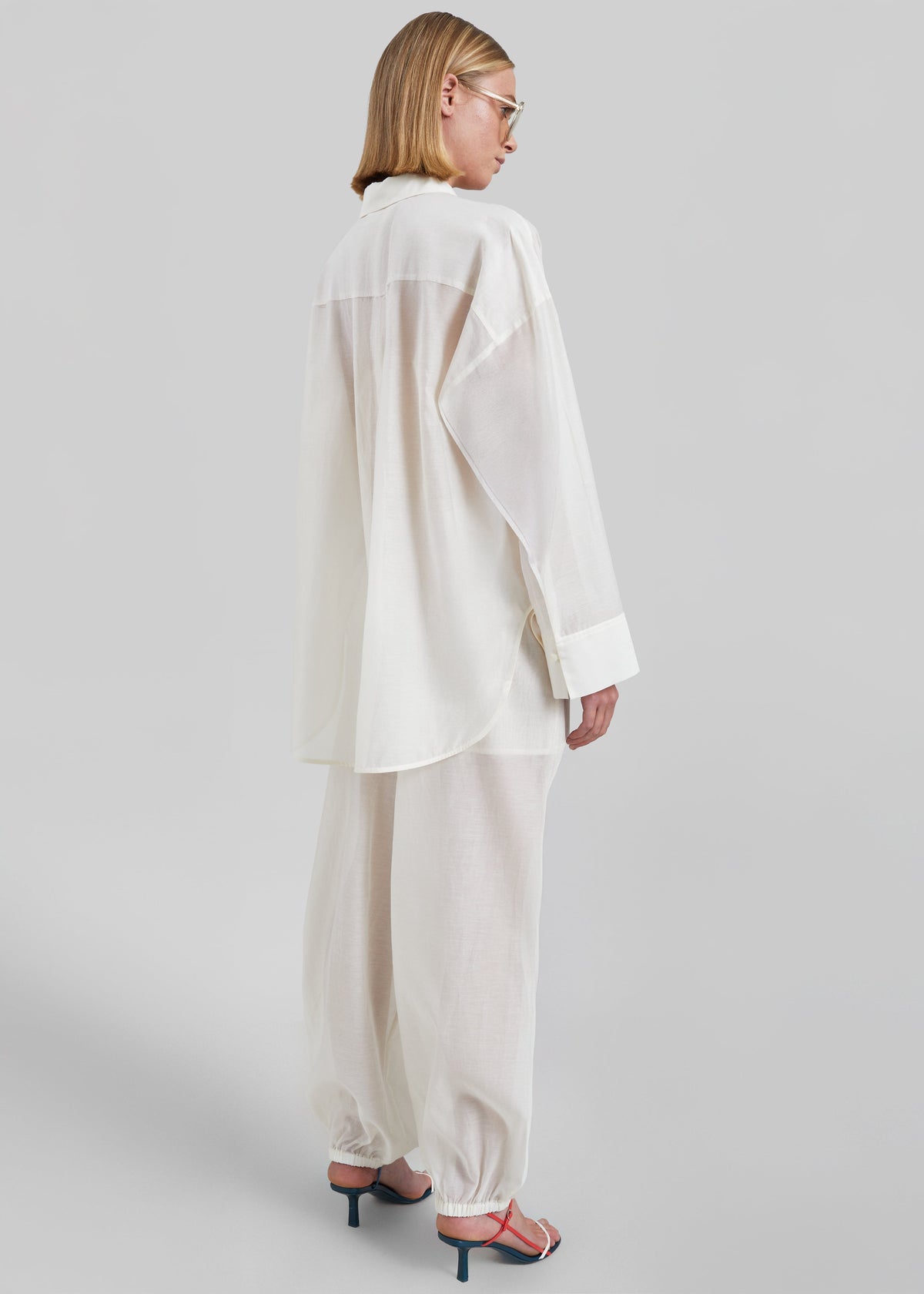 By Malene Birger Derris Silk Organza Shirt - Soft White β view 4 of 5