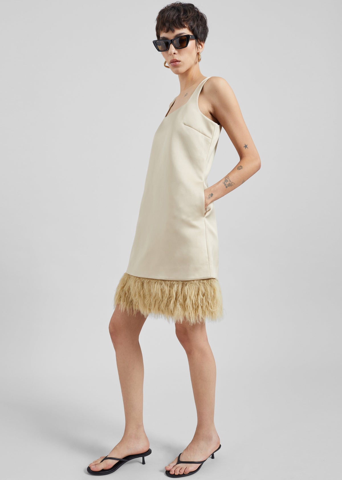 By Malene Birger Elva Mini Dress - Old Beige β view 3 of 10