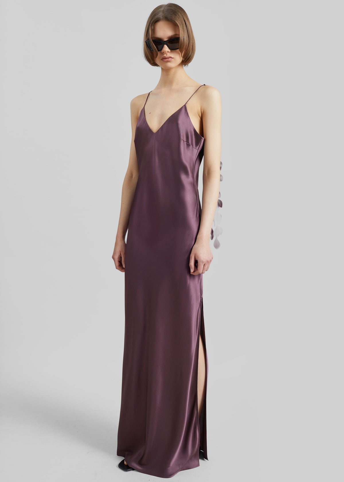 By Malene Birger Pascale Silk Maxi Dress - Aubergine β view 3 of 5