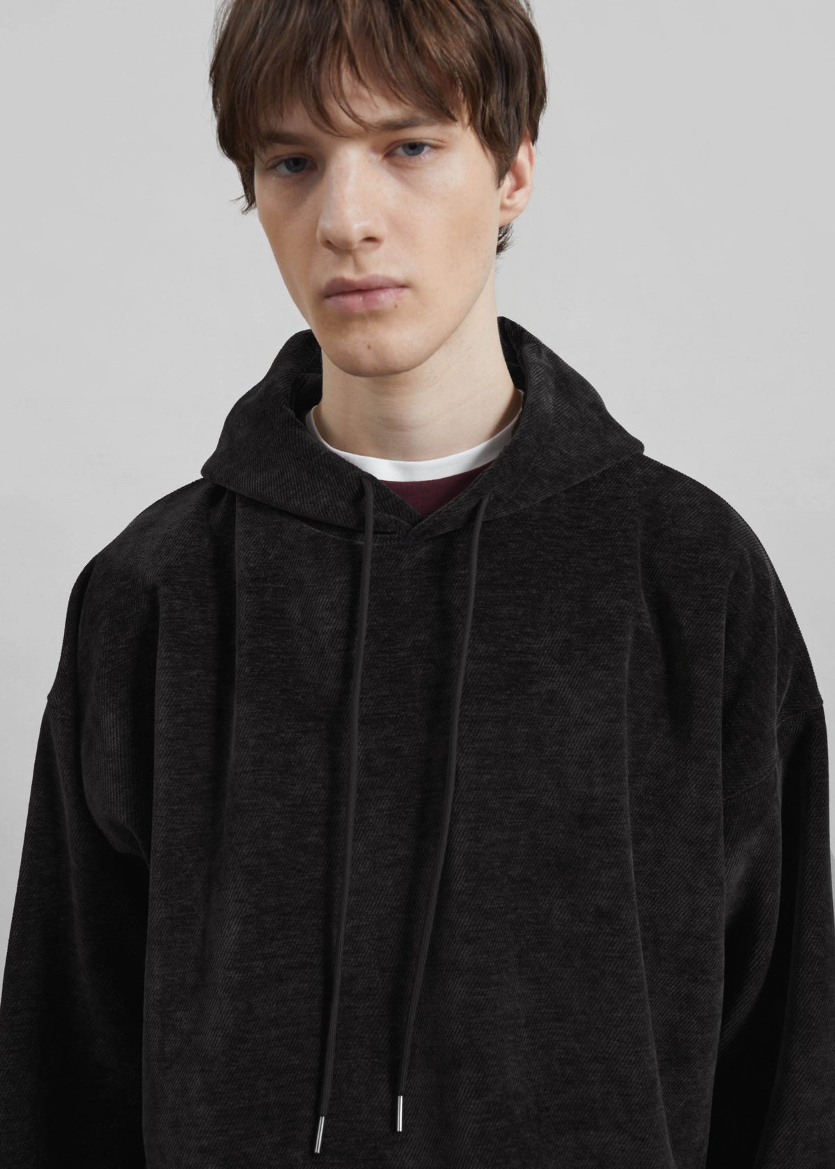 Caleb Velvet Hoodie - Black β view 2 of 7
