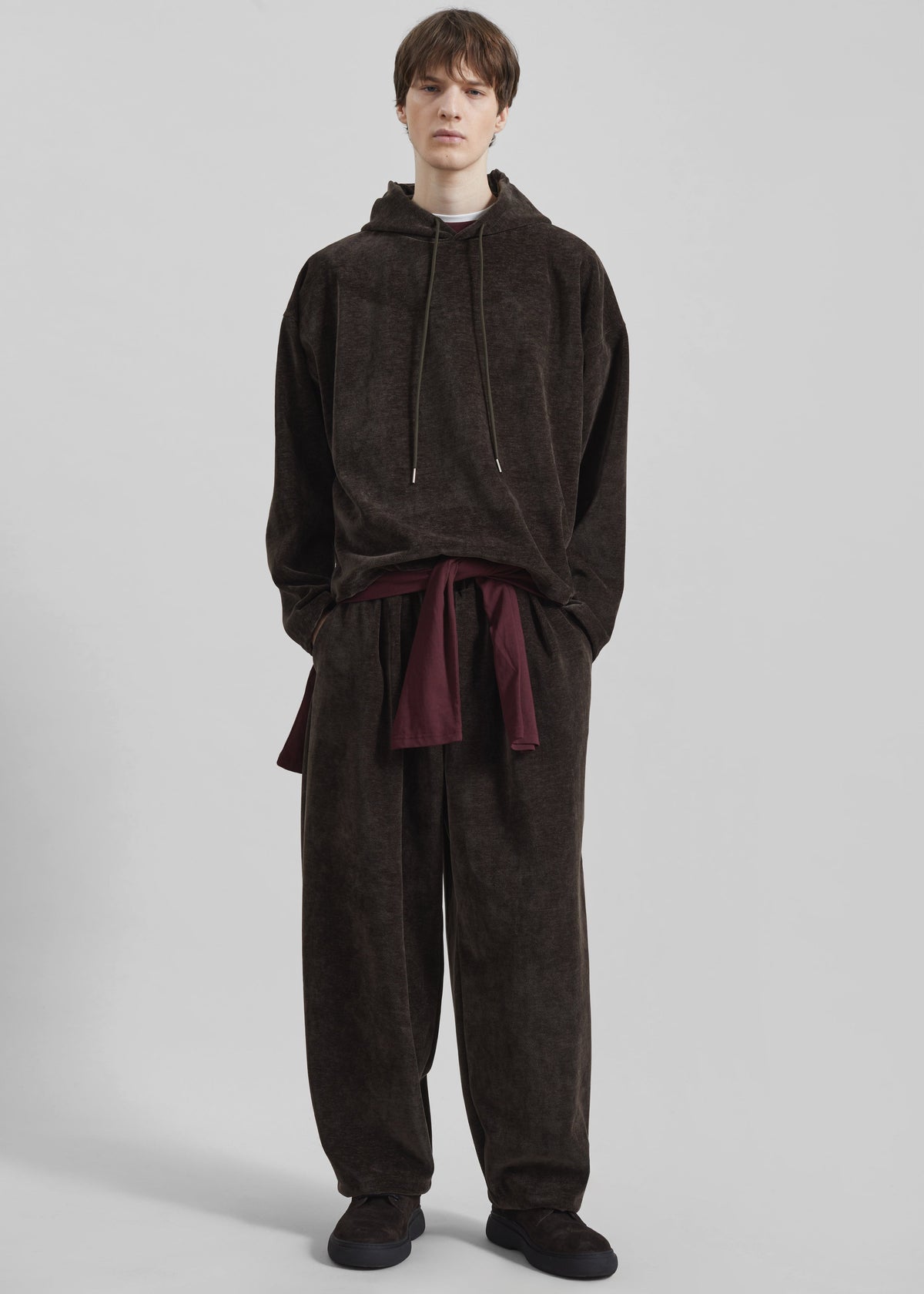 Caleb Velvet Hoodie - Brown β view 1 of 8