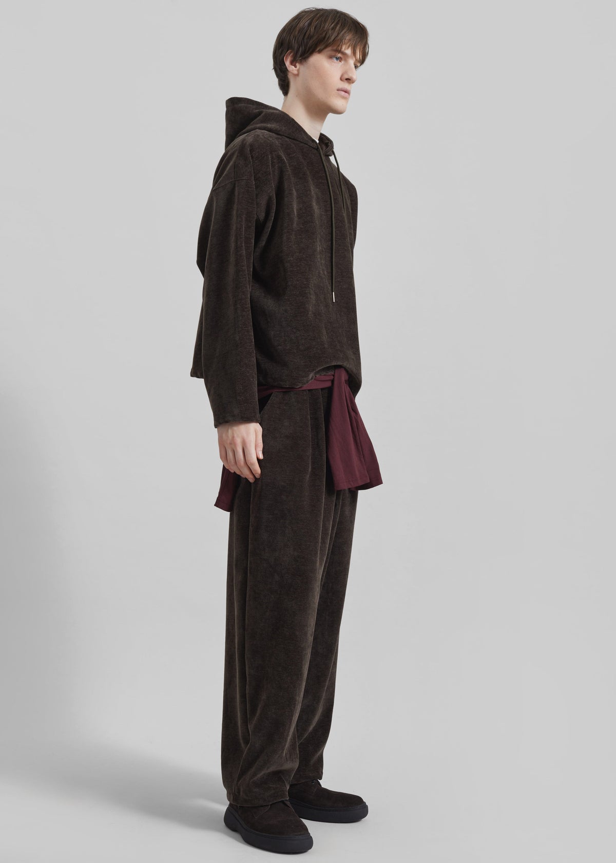 Caleb Velvet Hoodie - Brown β view 4 of 8