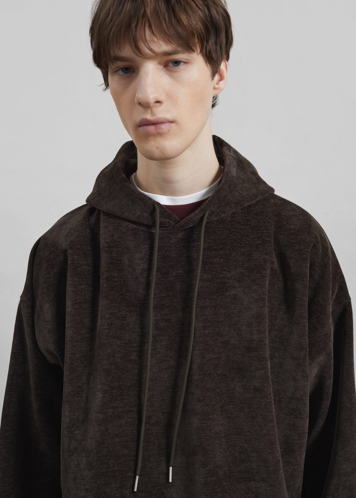 Caleb Velvet Hoodie - Brown β view 3 of 8