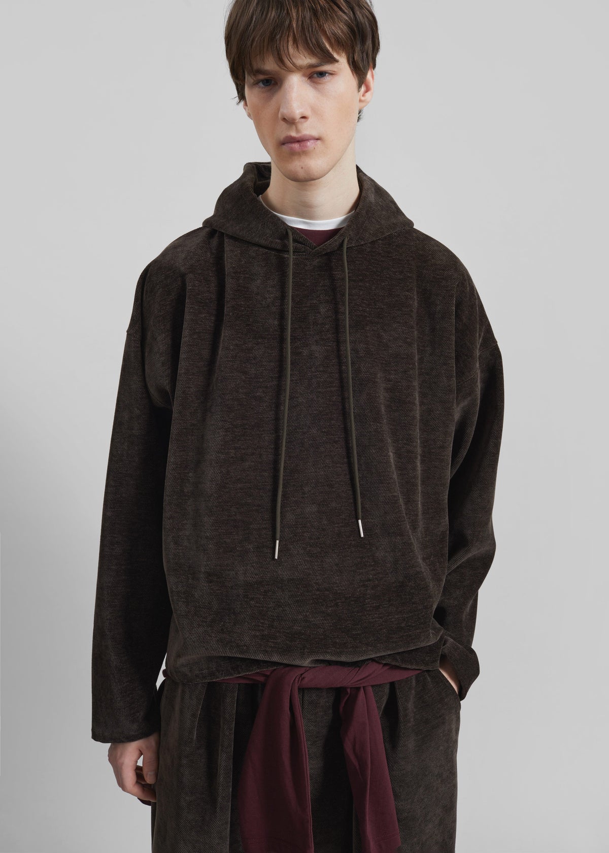 Caleb Velvet Hoodie - Brown β view 2 of 8