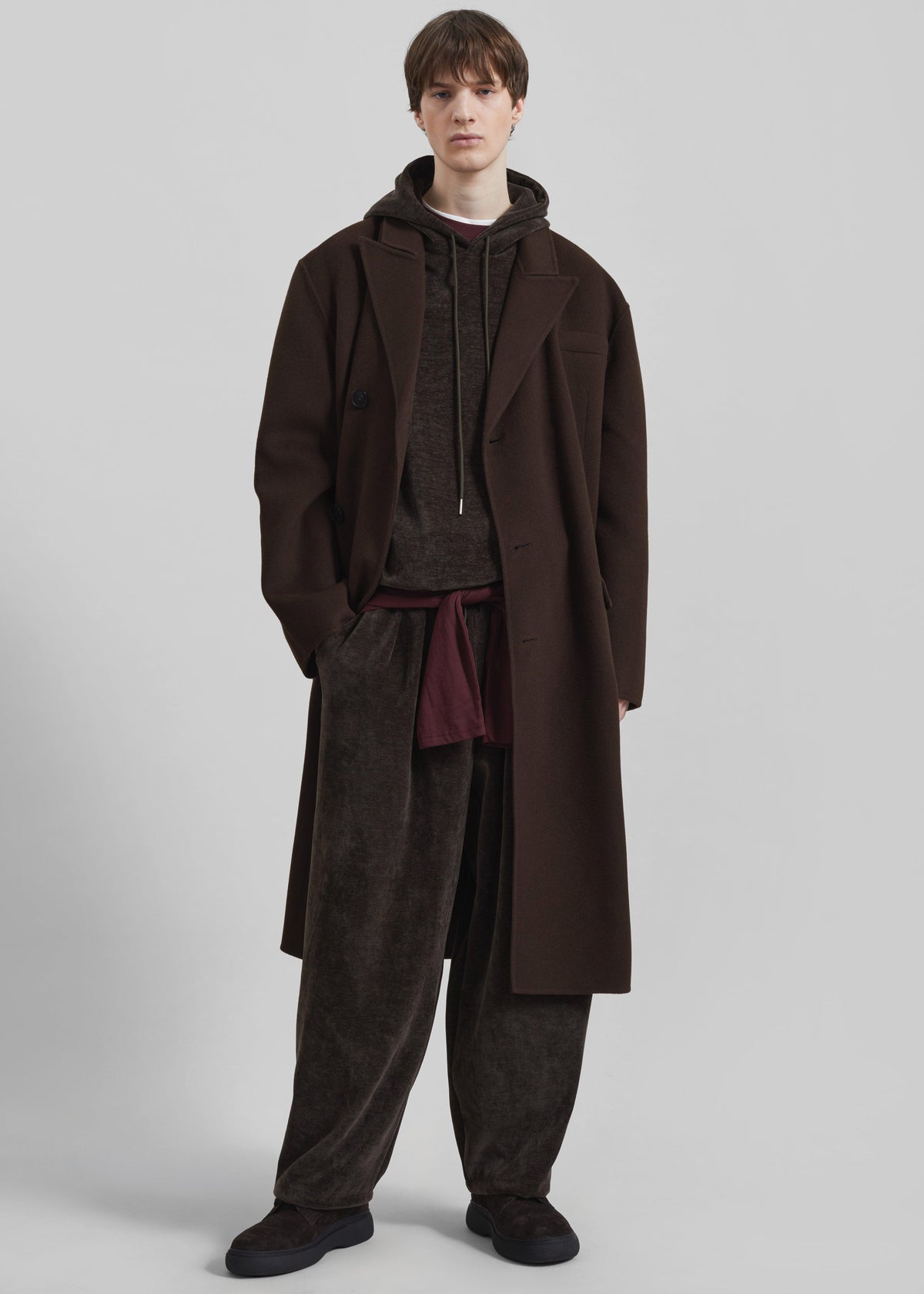 Caleb Velvet Hoodie - Brown β view 7 of 8