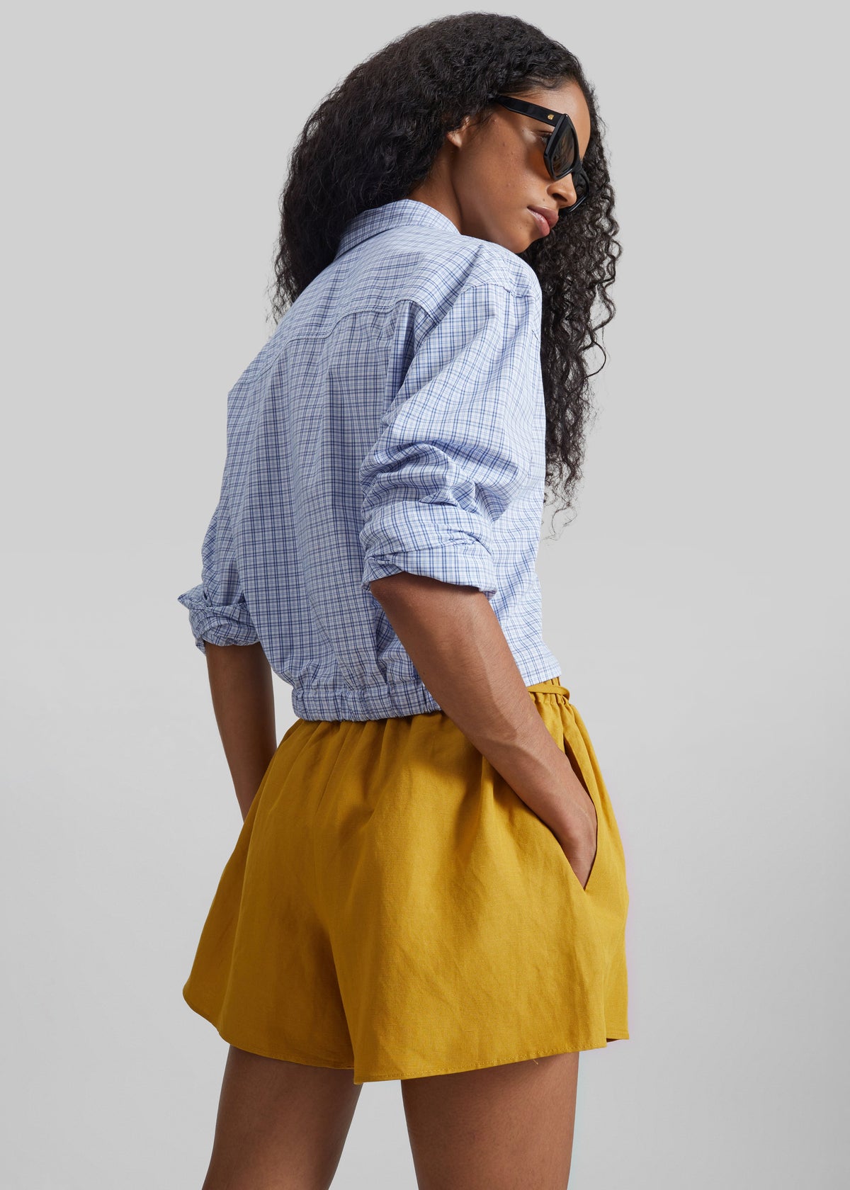 Caligny Linen Shorts - Mustard β view 8 of 9